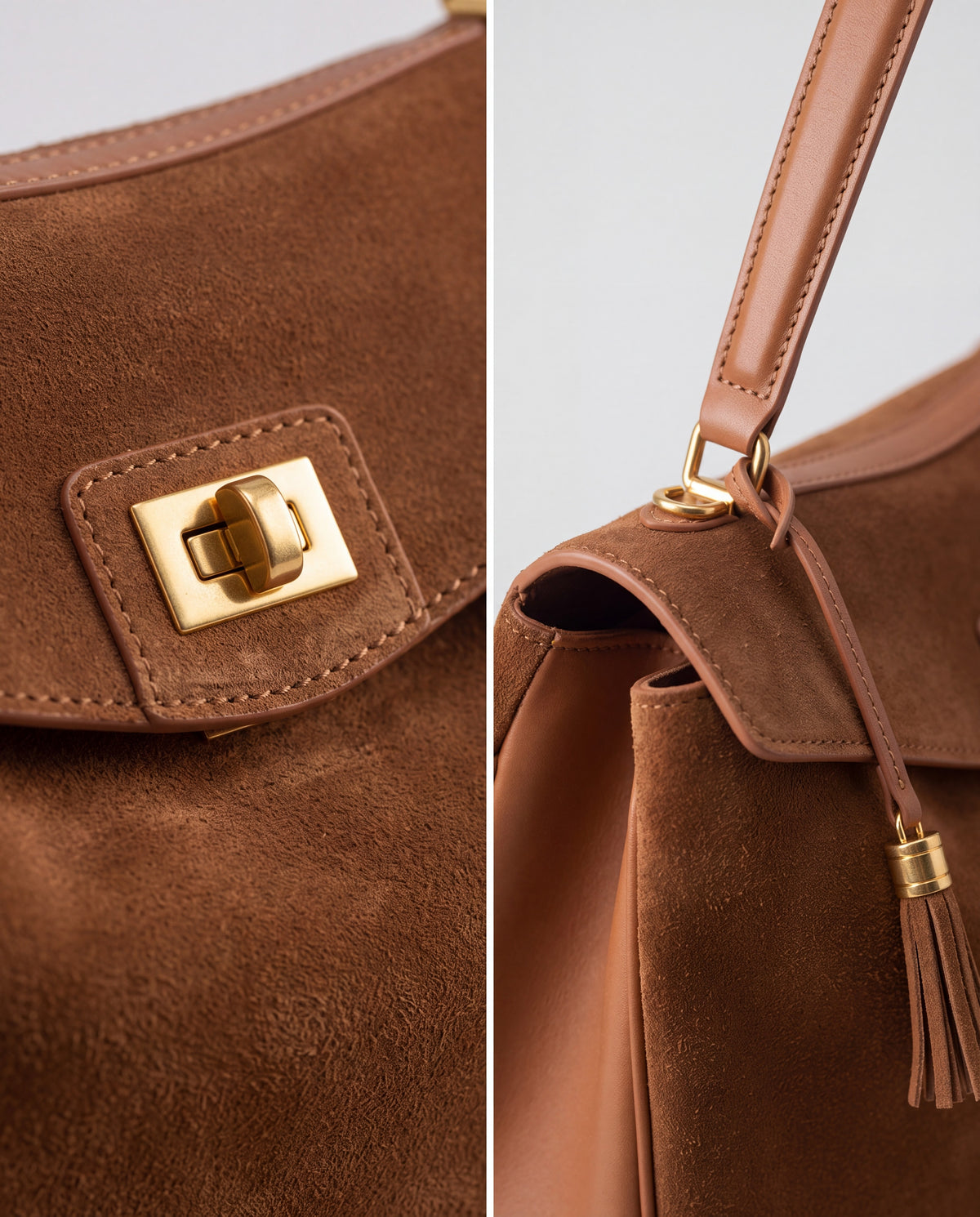 Dolce Medium bag in Cognac – hardware detail
