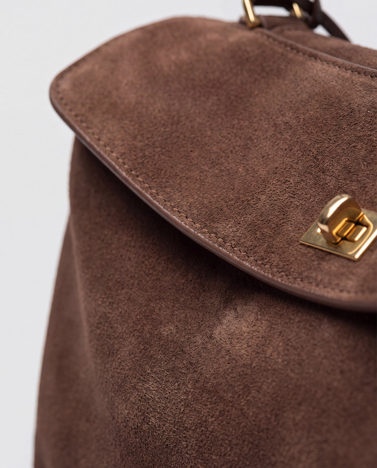 Dolce Small bag in Mocha – leather detail