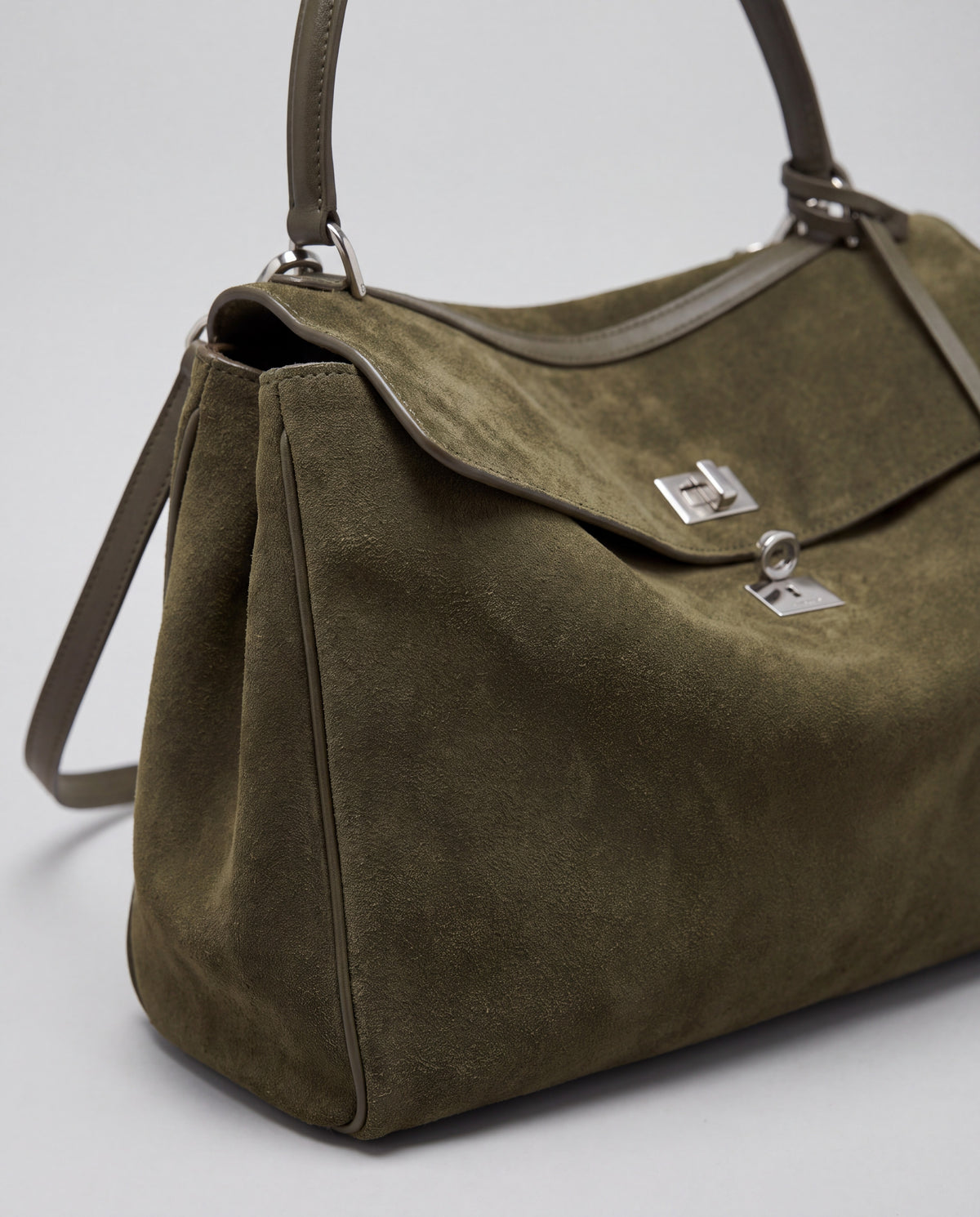 Dolce Small bag in Olive – leather detail