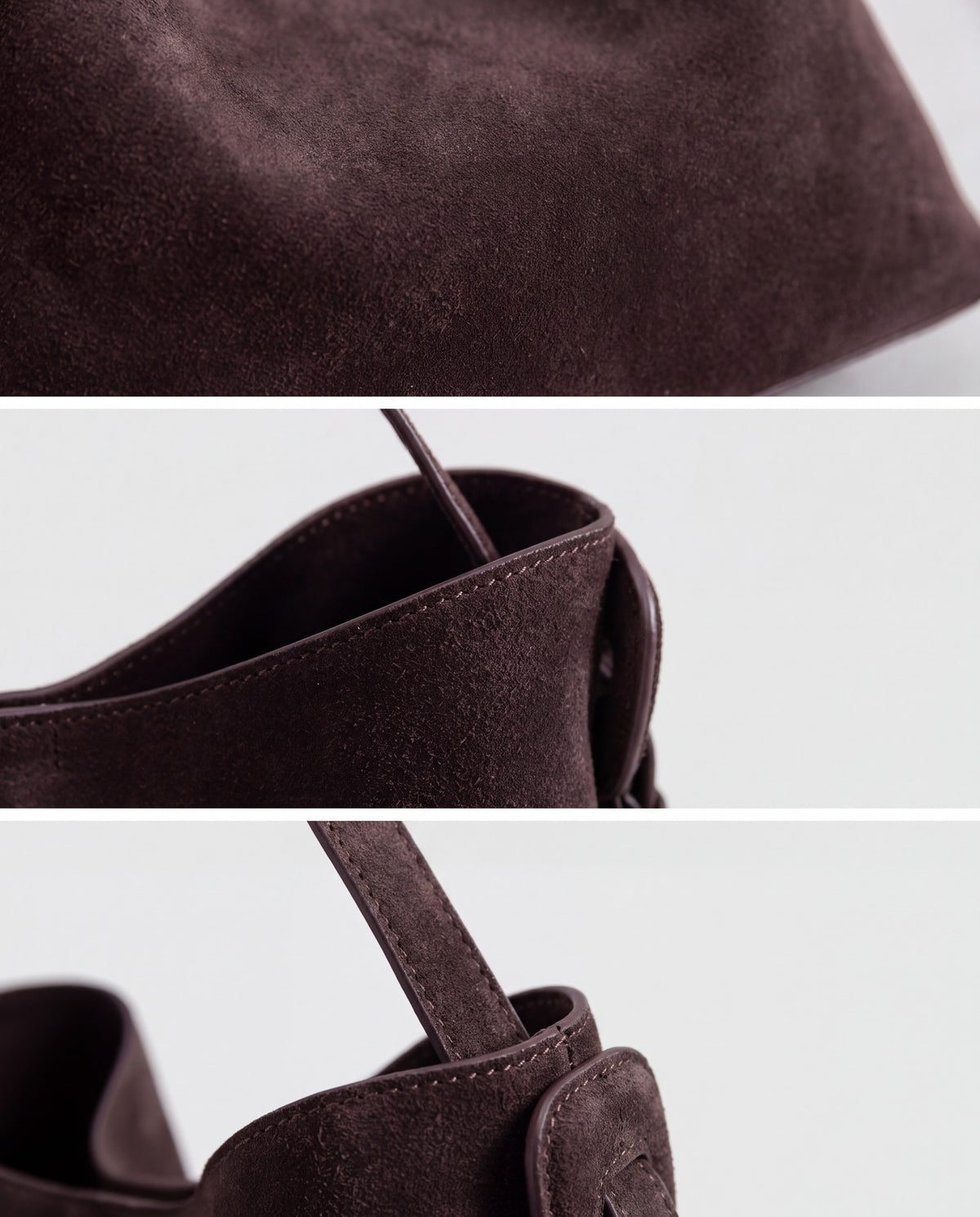 Duomo bag in Espresso – leather detail
