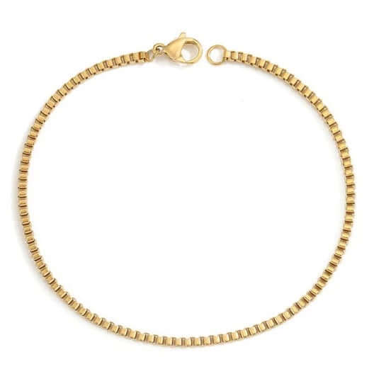 Gold cube link bracelet