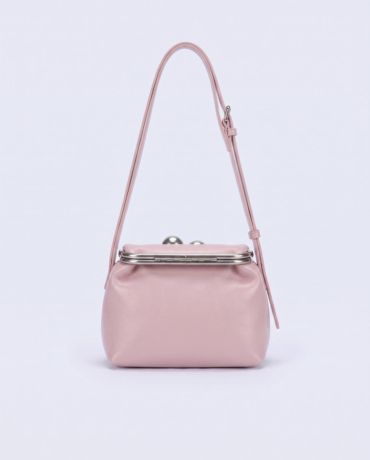 Garda leather frame bag in Pink – back view