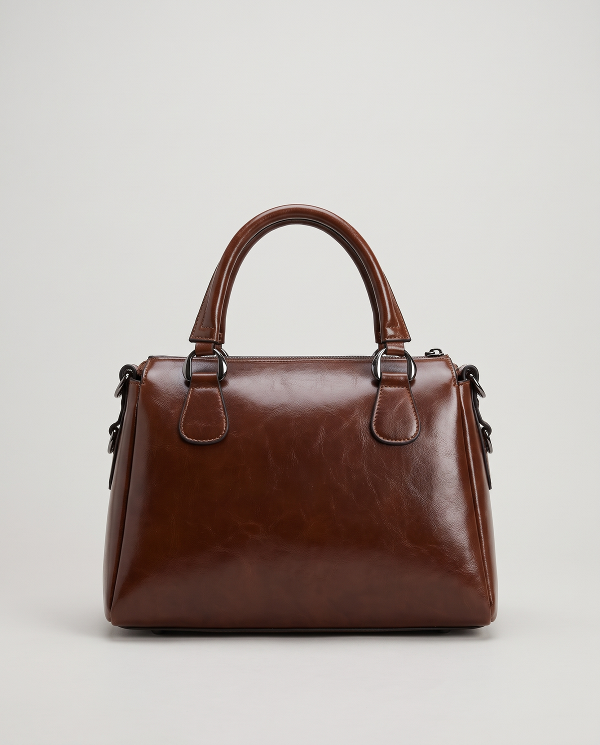 Harlow leather handbag in Coffee – back view