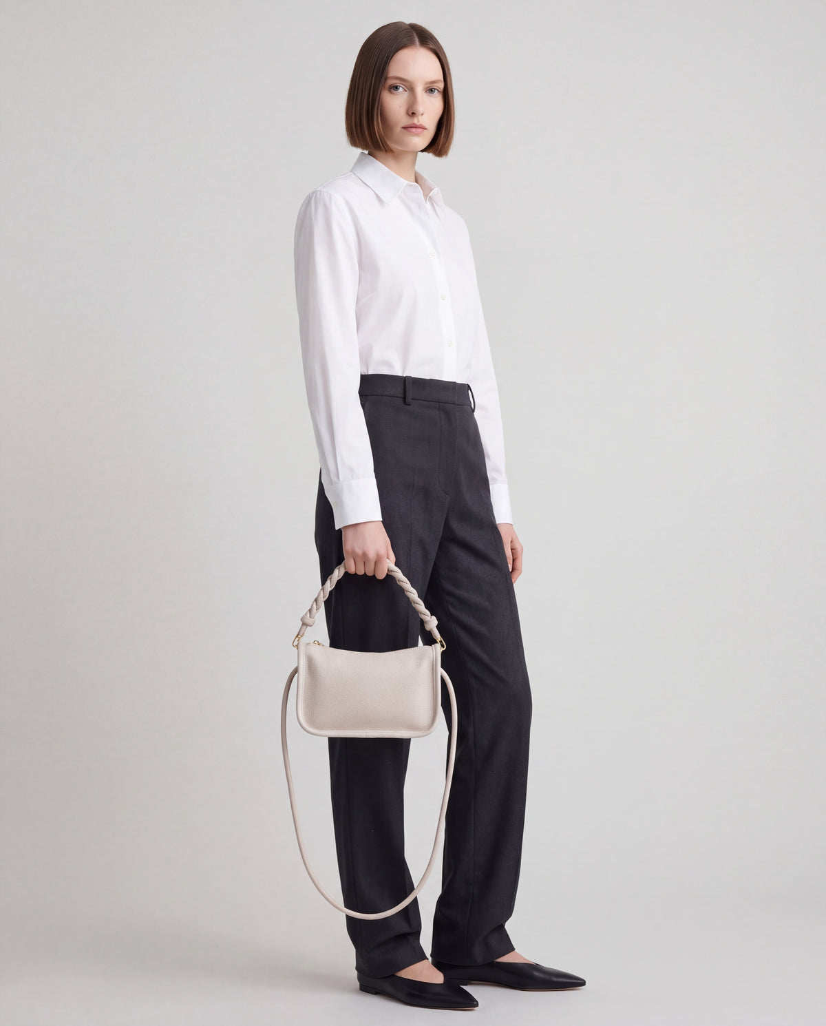 Lago bag in Ivory – worn by model, close-up