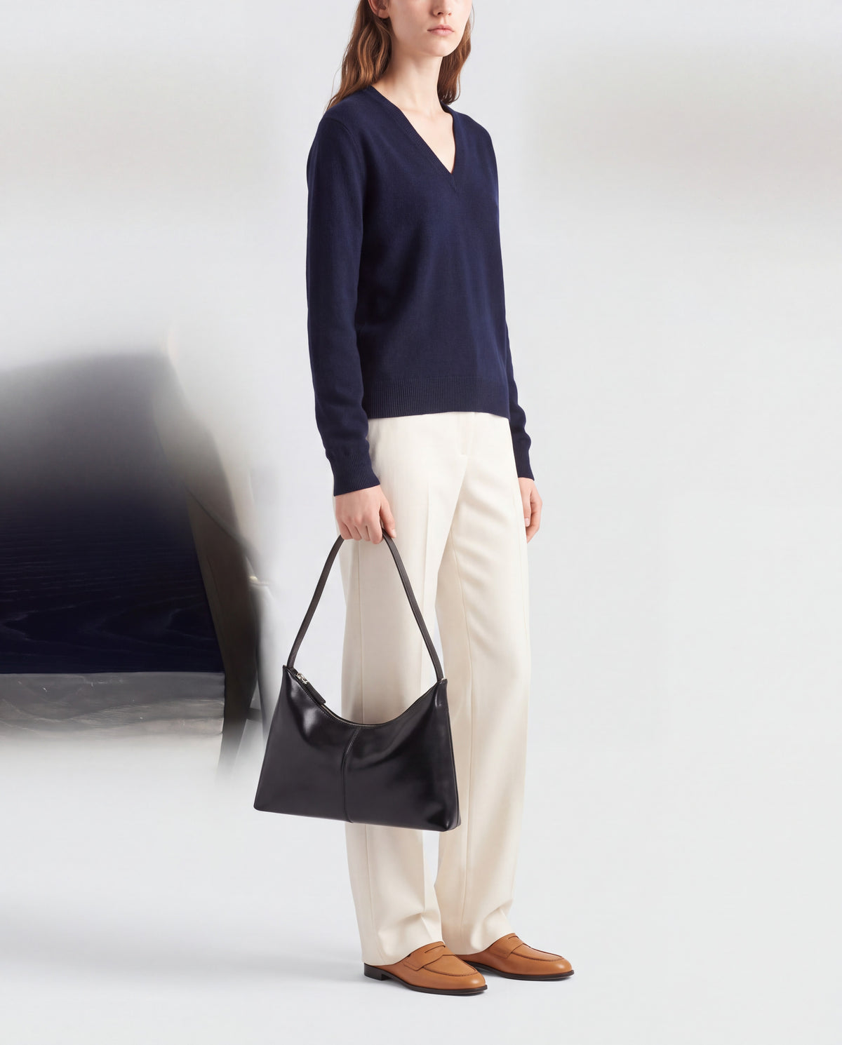 Lana bag in Black – worn by model, close-up