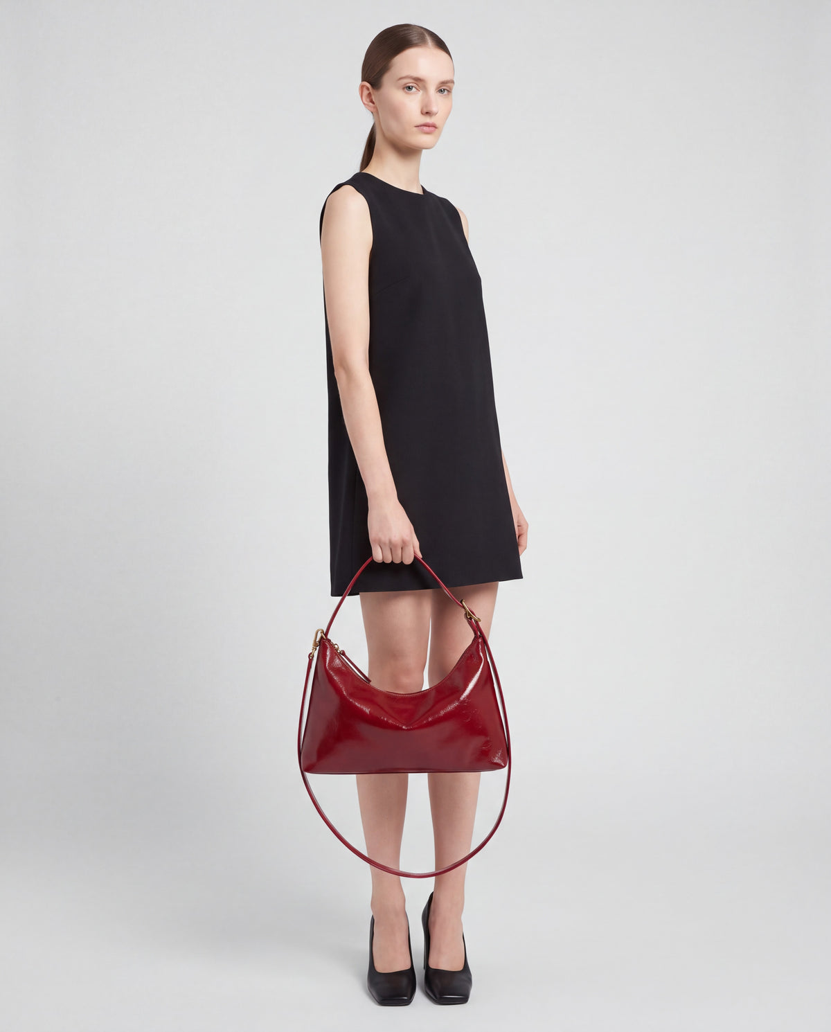 Lana bag in Red – worn by model, close-up
