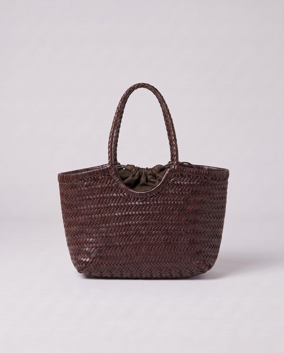Valentina Lecce bag in Chocolate, back view
