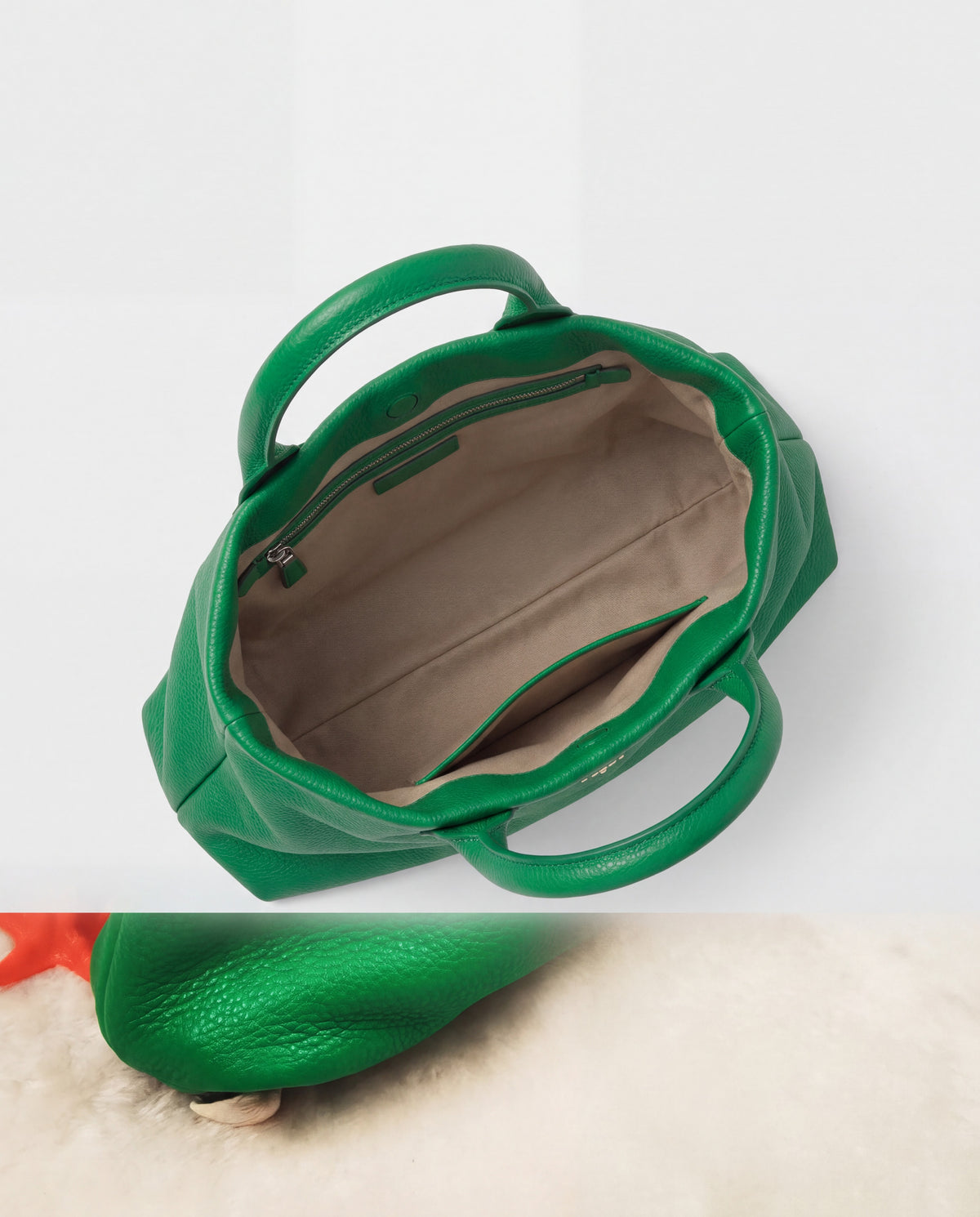 Lido bag in Green – interior view