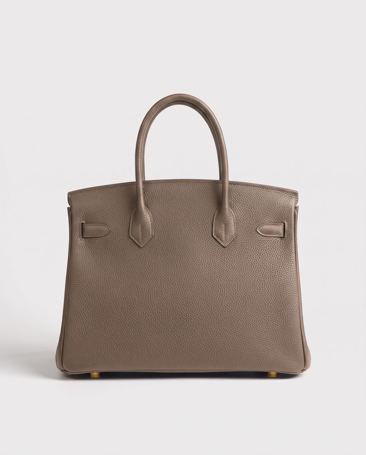 Lock Extra Large leather top-handle bag in Taupe – back view