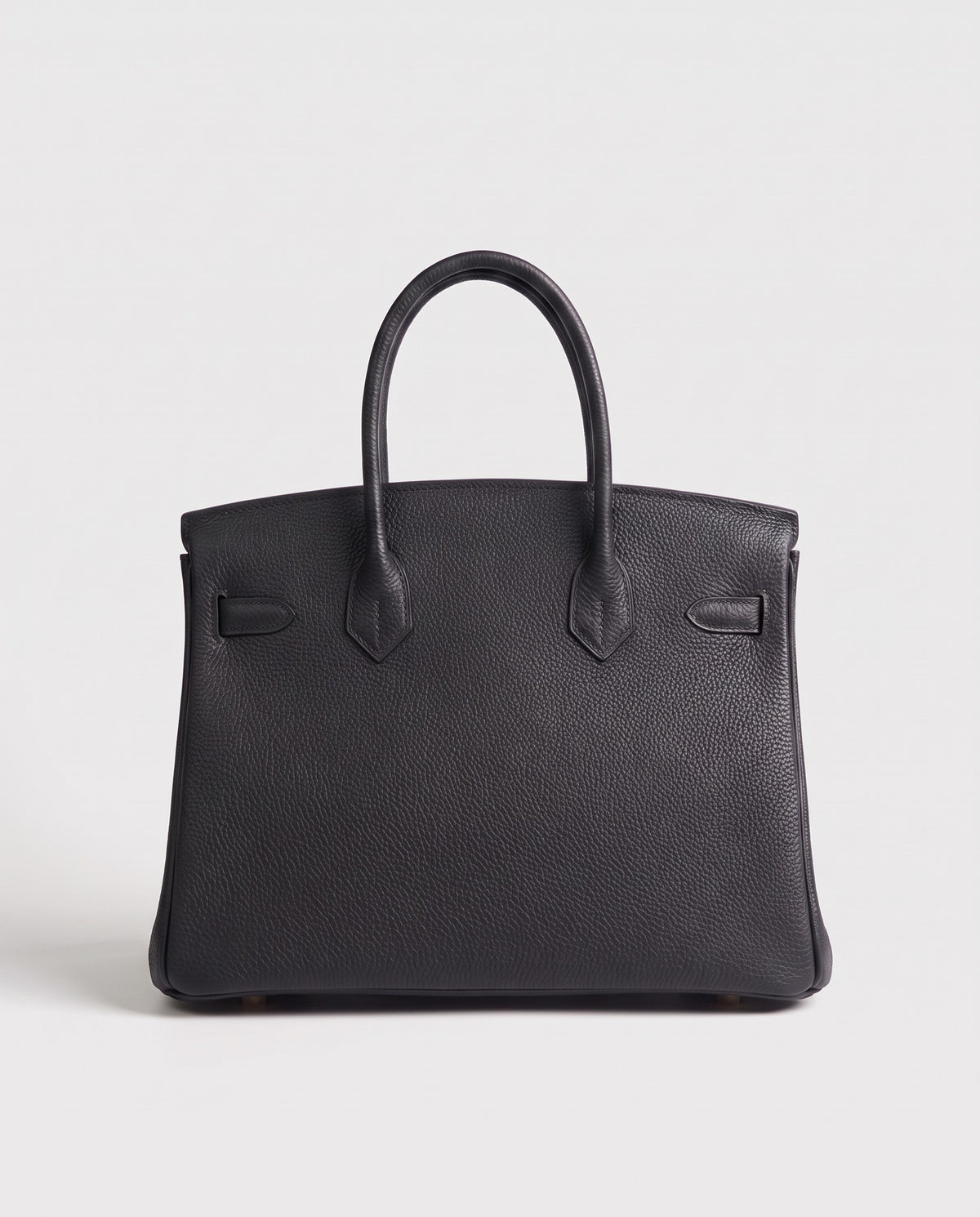 Lock Medium leather top-handle bag in Black – back view