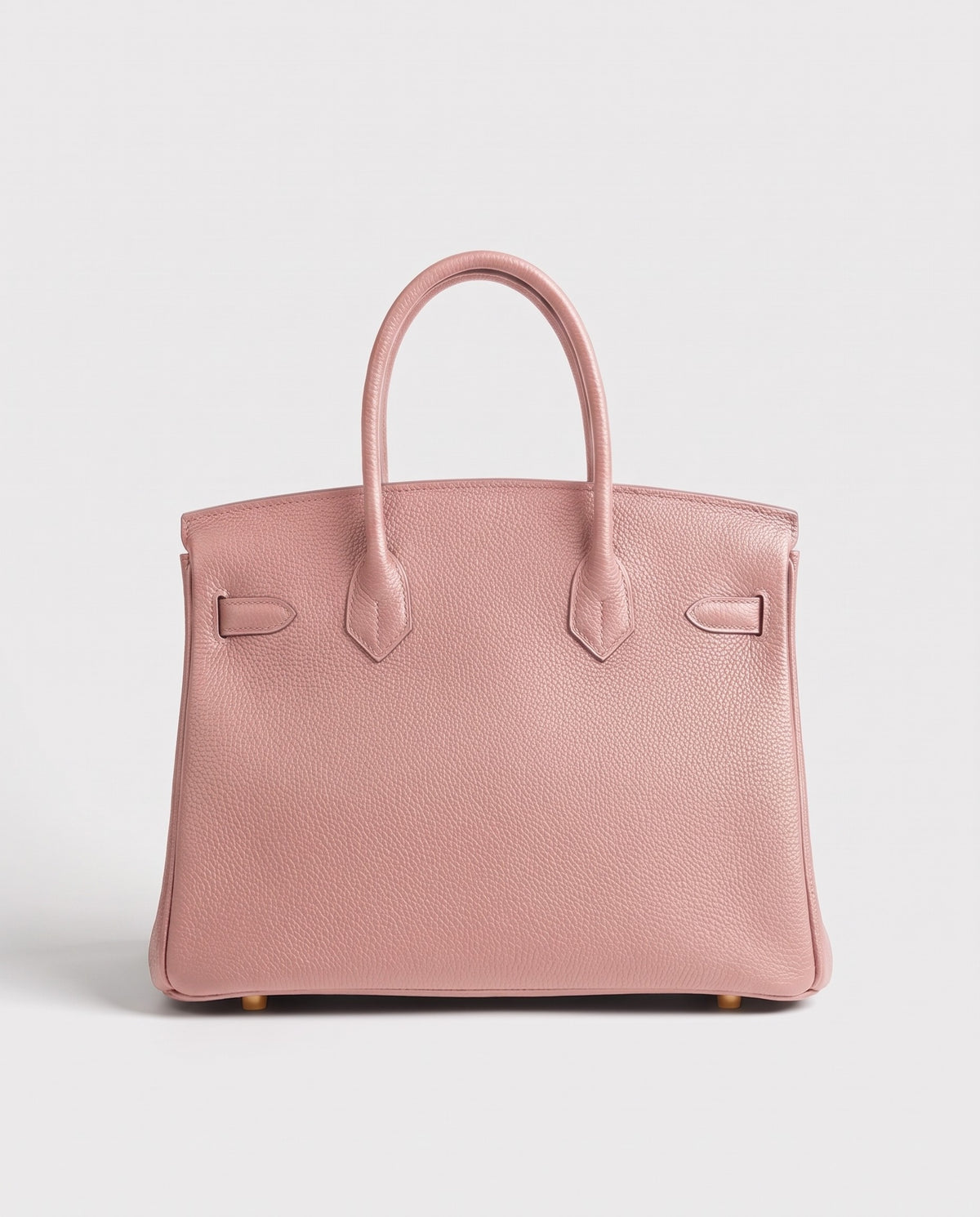 Lock Medium leather top-handle bag in Blush – back view