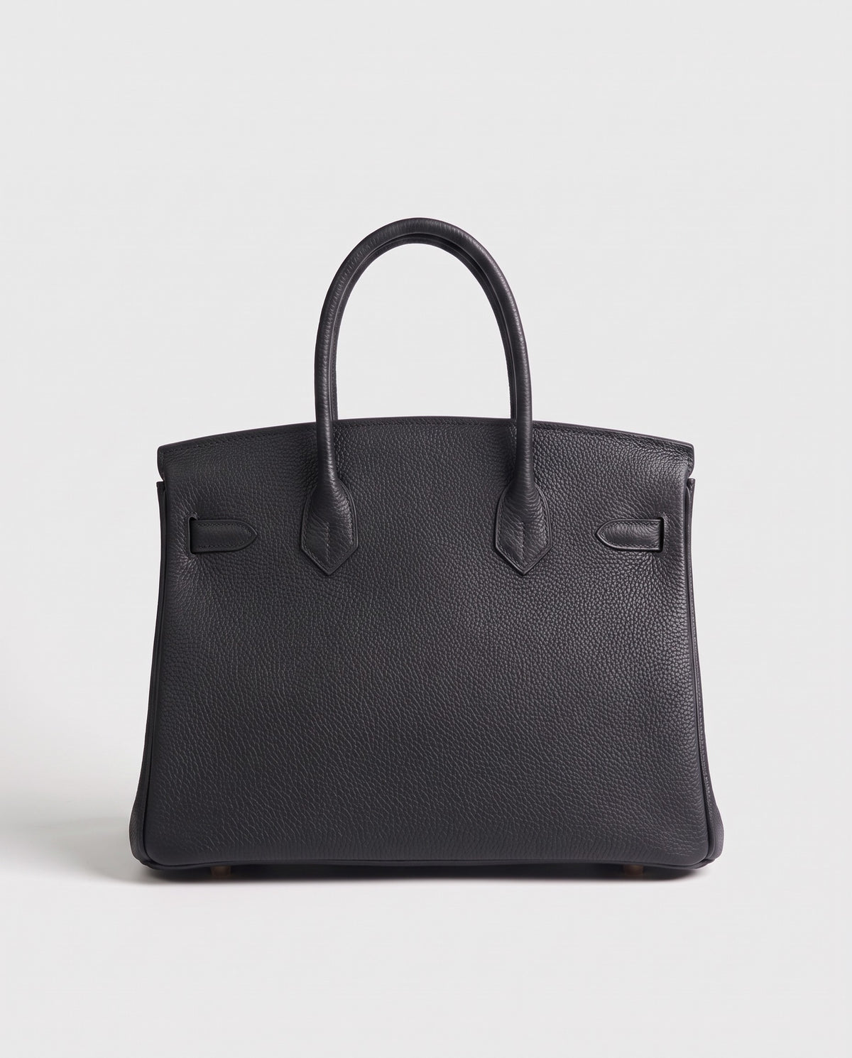 Lock Small leather top-handle bag in Black – back view