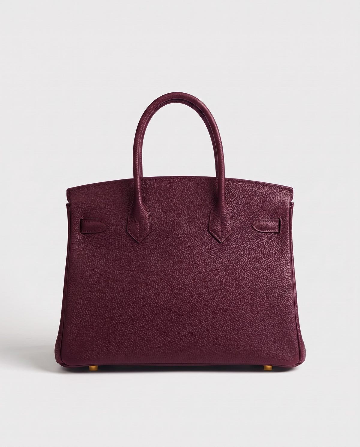 Lock Small leather top-handle bag in Bordeaux – back view