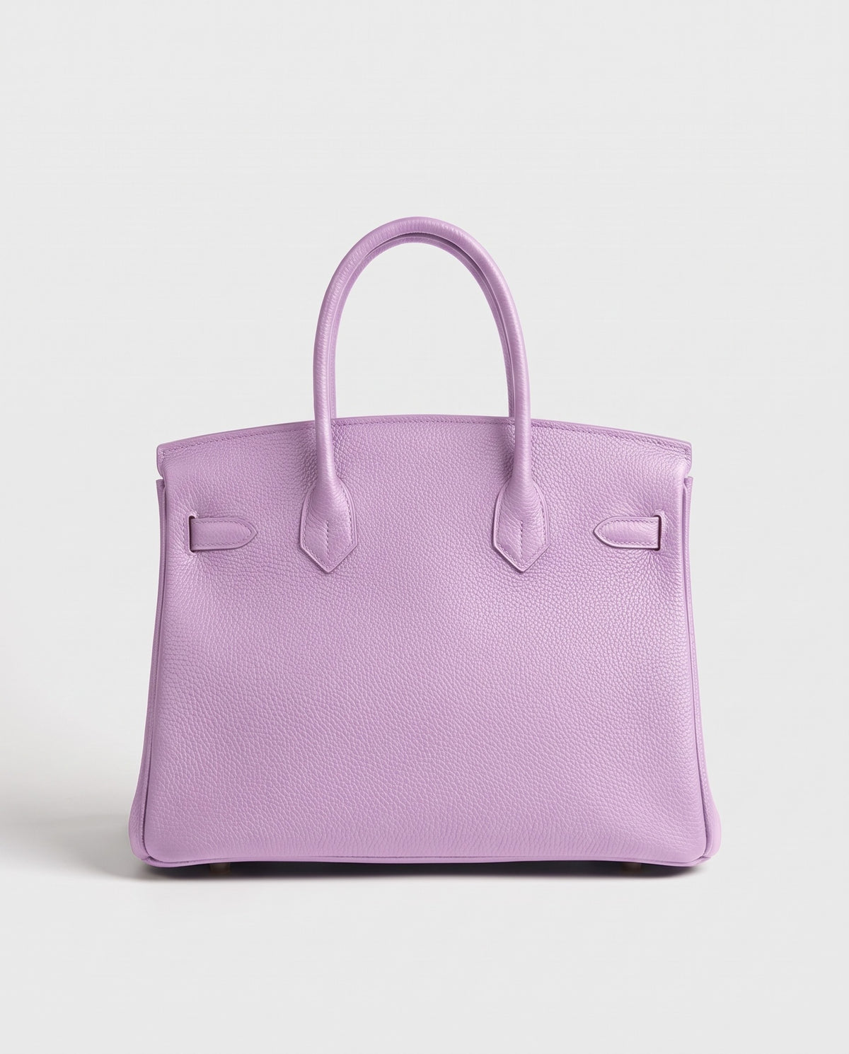 Lock Small leather top-handle bag in Lilac – back view