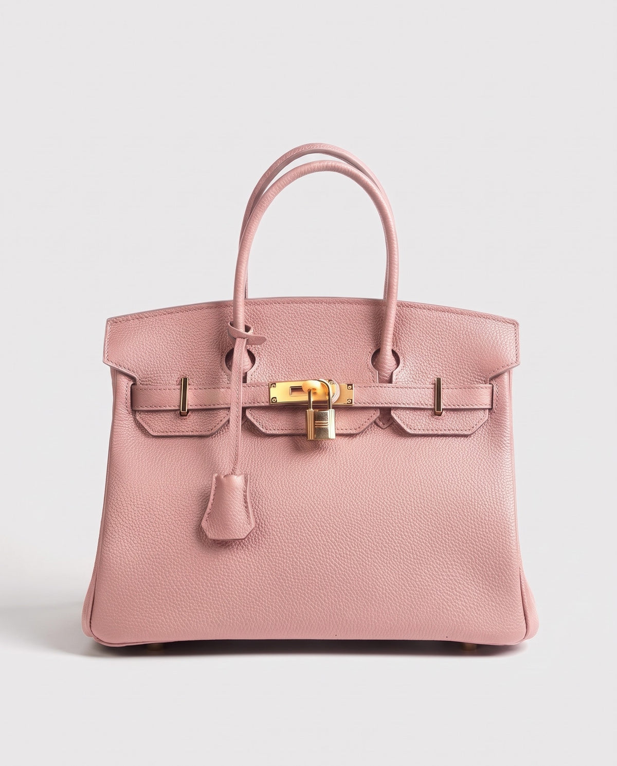 Lock Small leather top-handle bag in Pink – front view