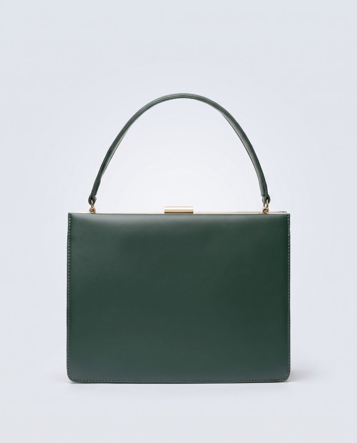 Marilyn structured top-handle bag in Green leather – front view
