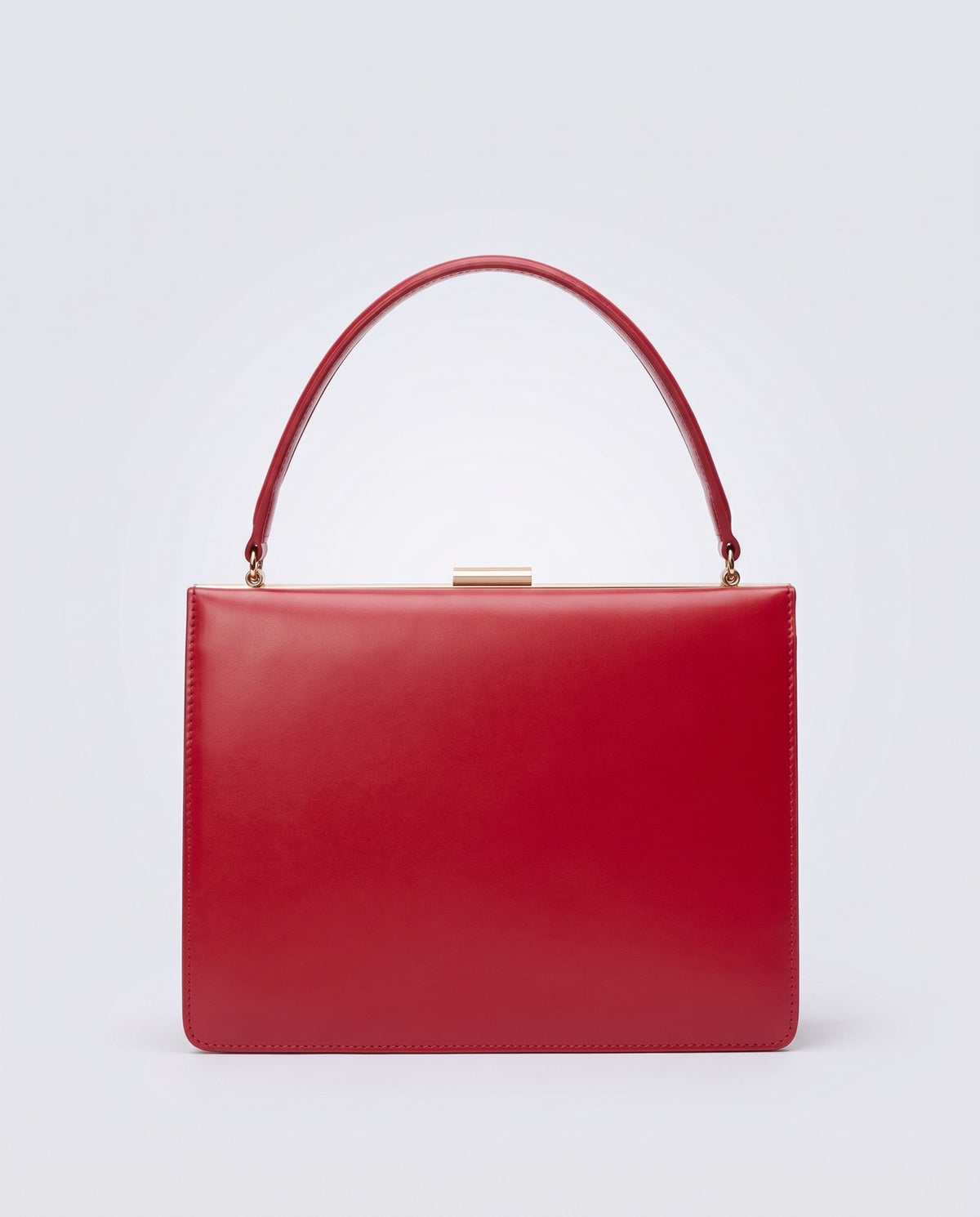 Marilyn structured top-handle bag in Red leather – front view