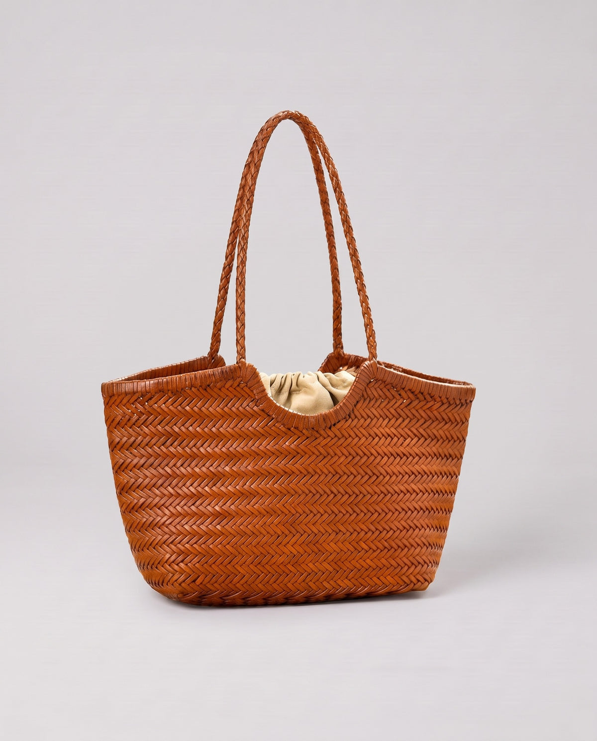 Valentina Matera Large bag in Caramel, front view