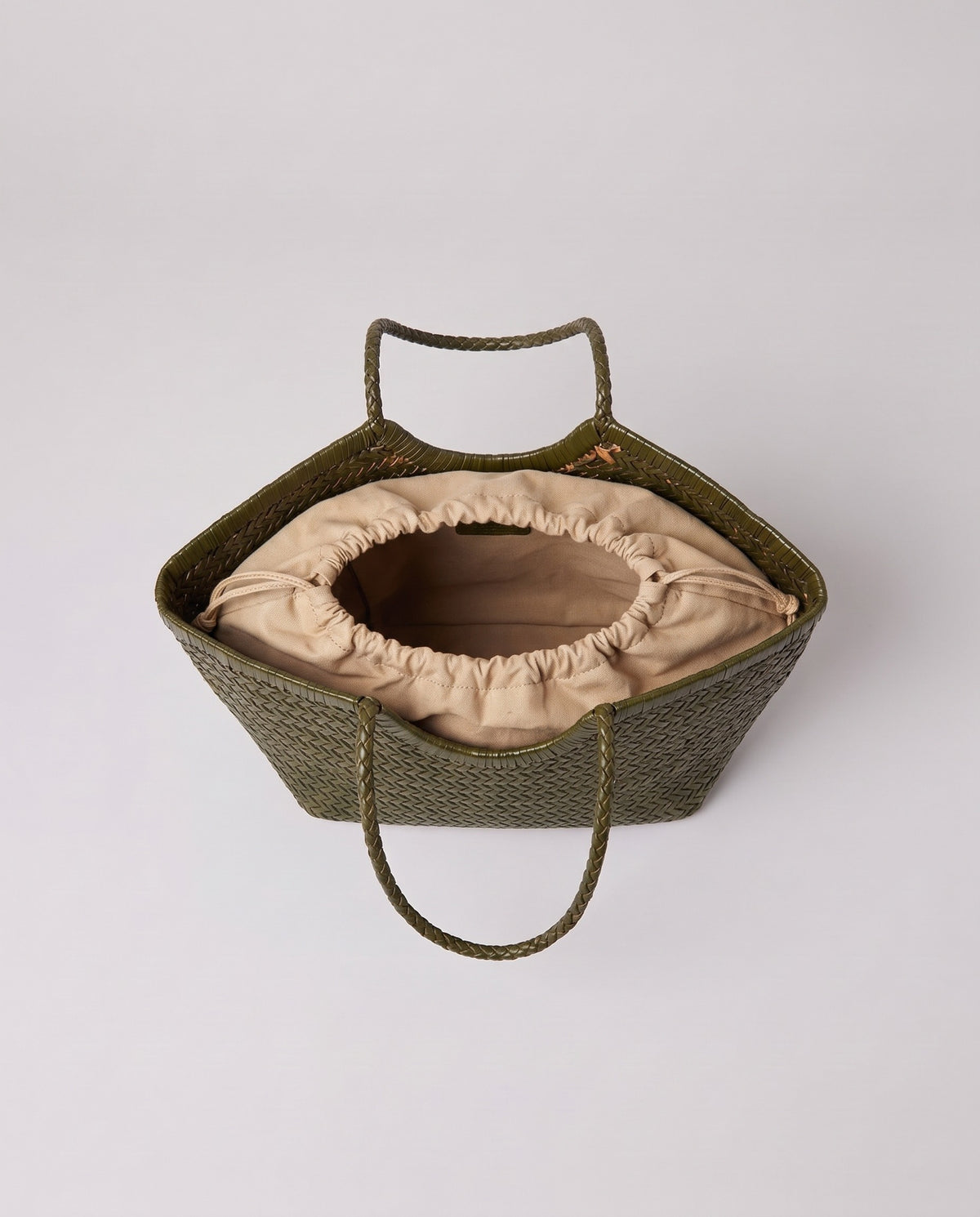 Inside the Valentina Matera Large bag in Olive