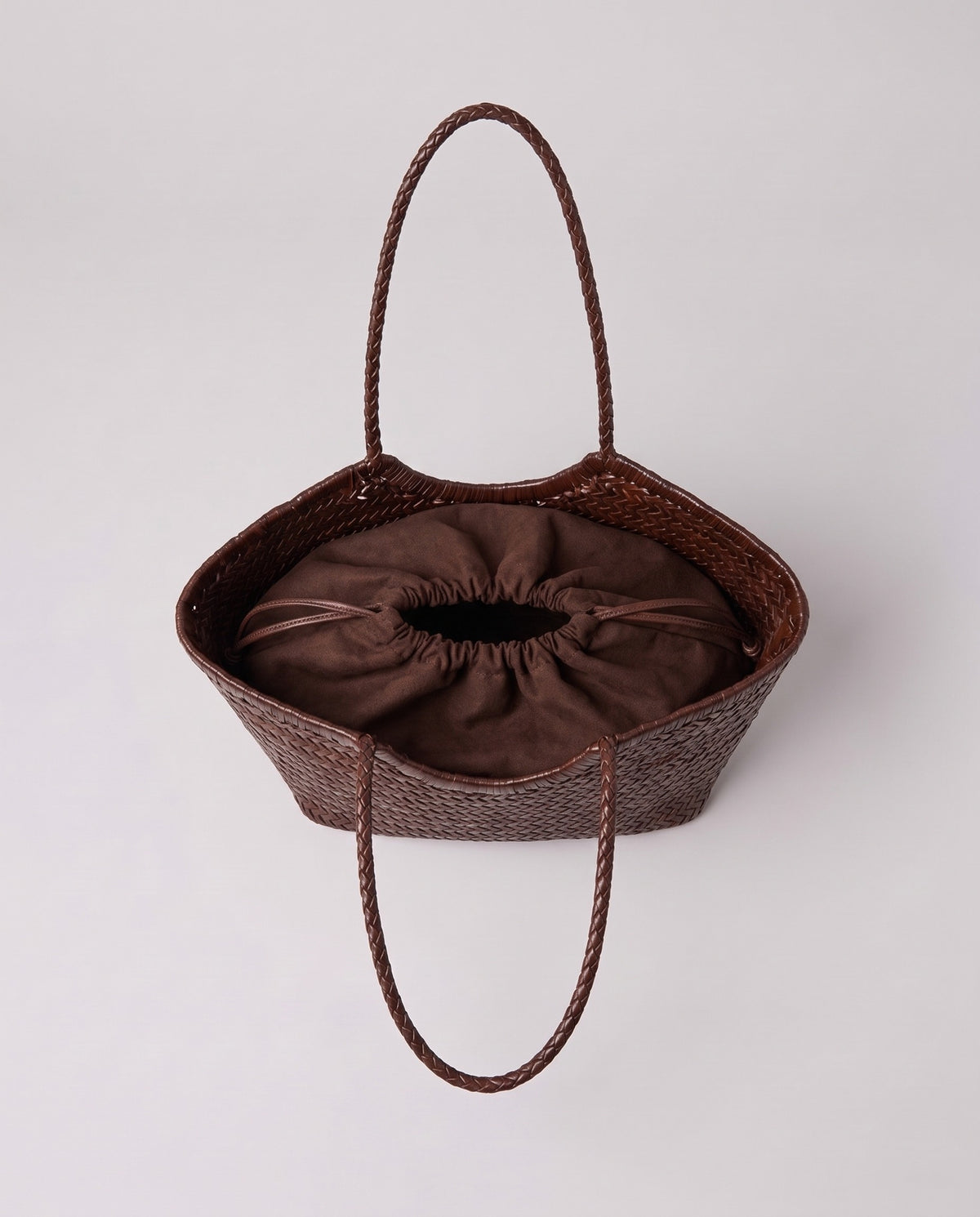 Inside the Valentina Matera Small bag in Chocolate