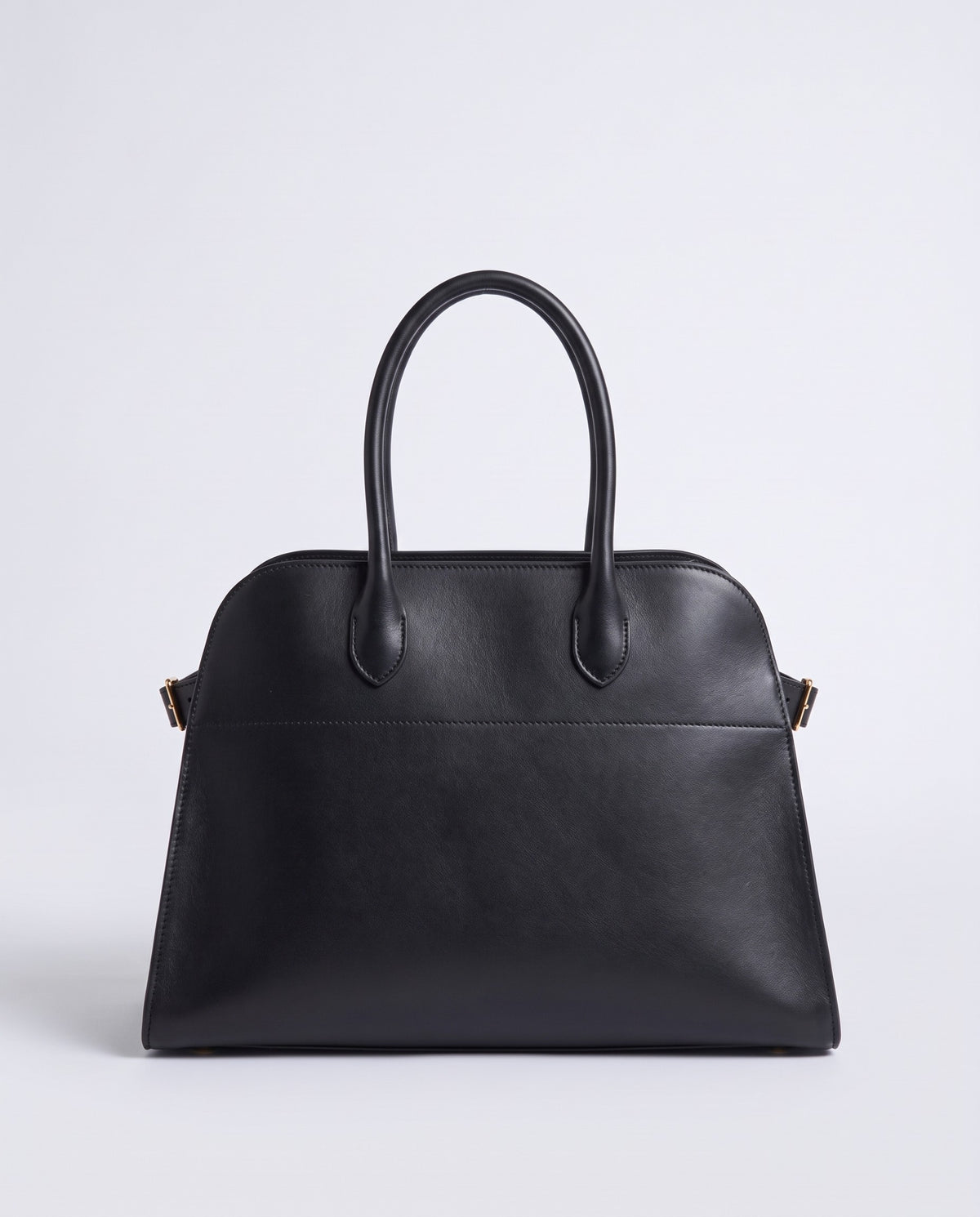 Milano Large slouchy top-handle bag in Black leather – front view