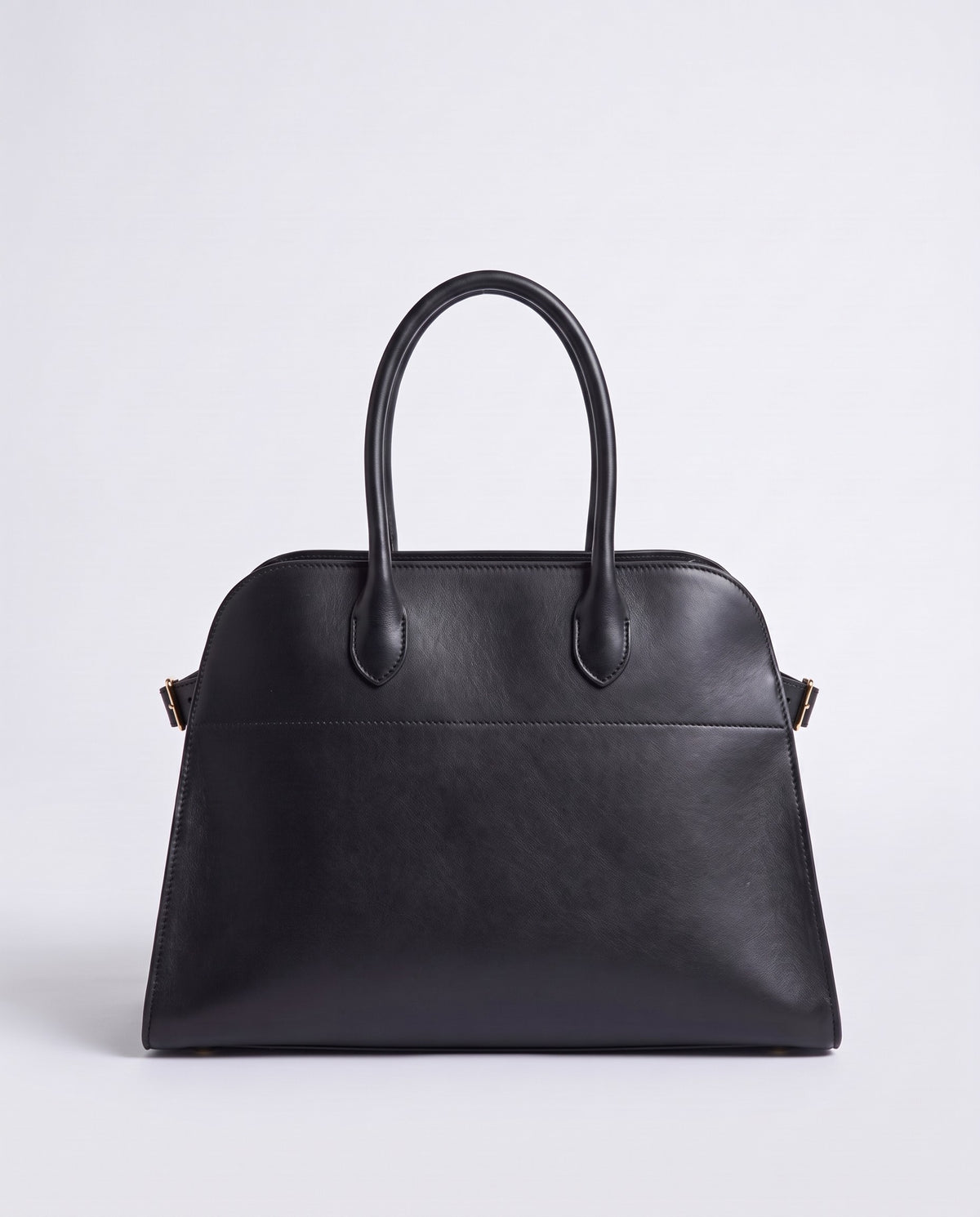 Milano Large slouchy top-handle bag in Black leather – back view