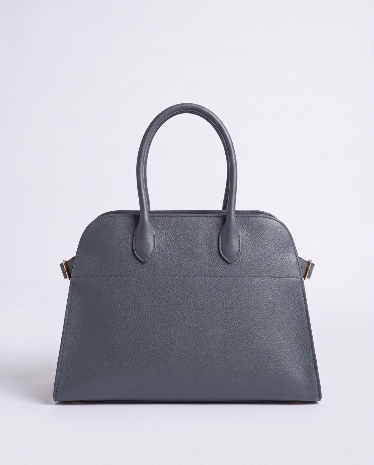 Milano Large slouchy top-handle bag in Slate grey leather – back view