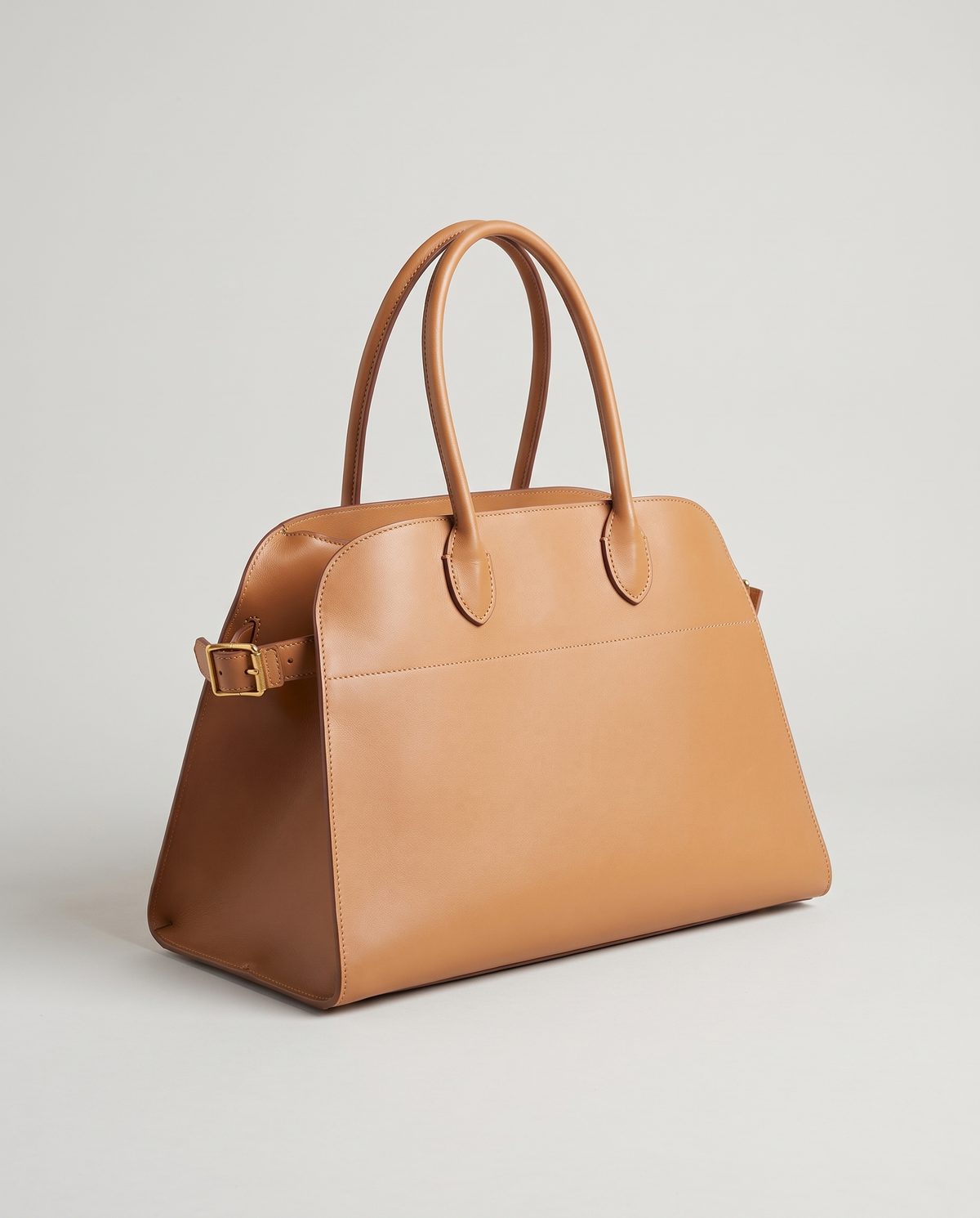 Milano Small top-handle bag in Tan – three-quarter view