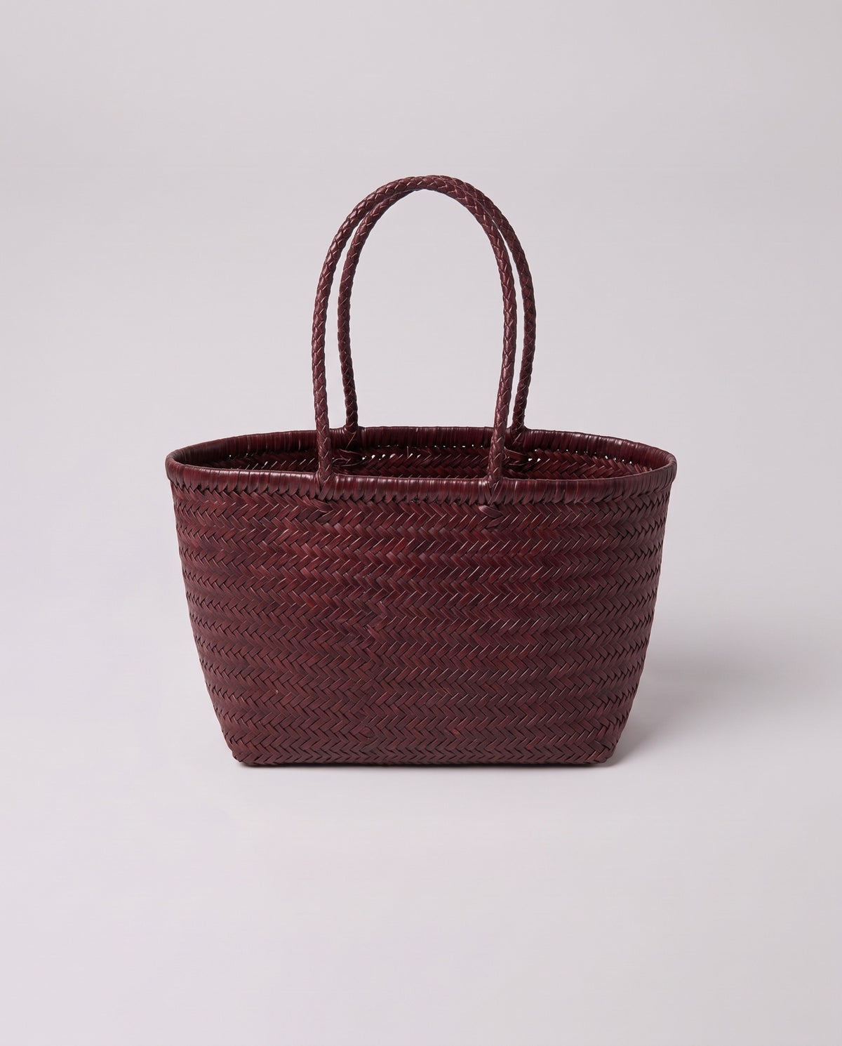 Inside the Valentina Noto Small bag in Burgundy