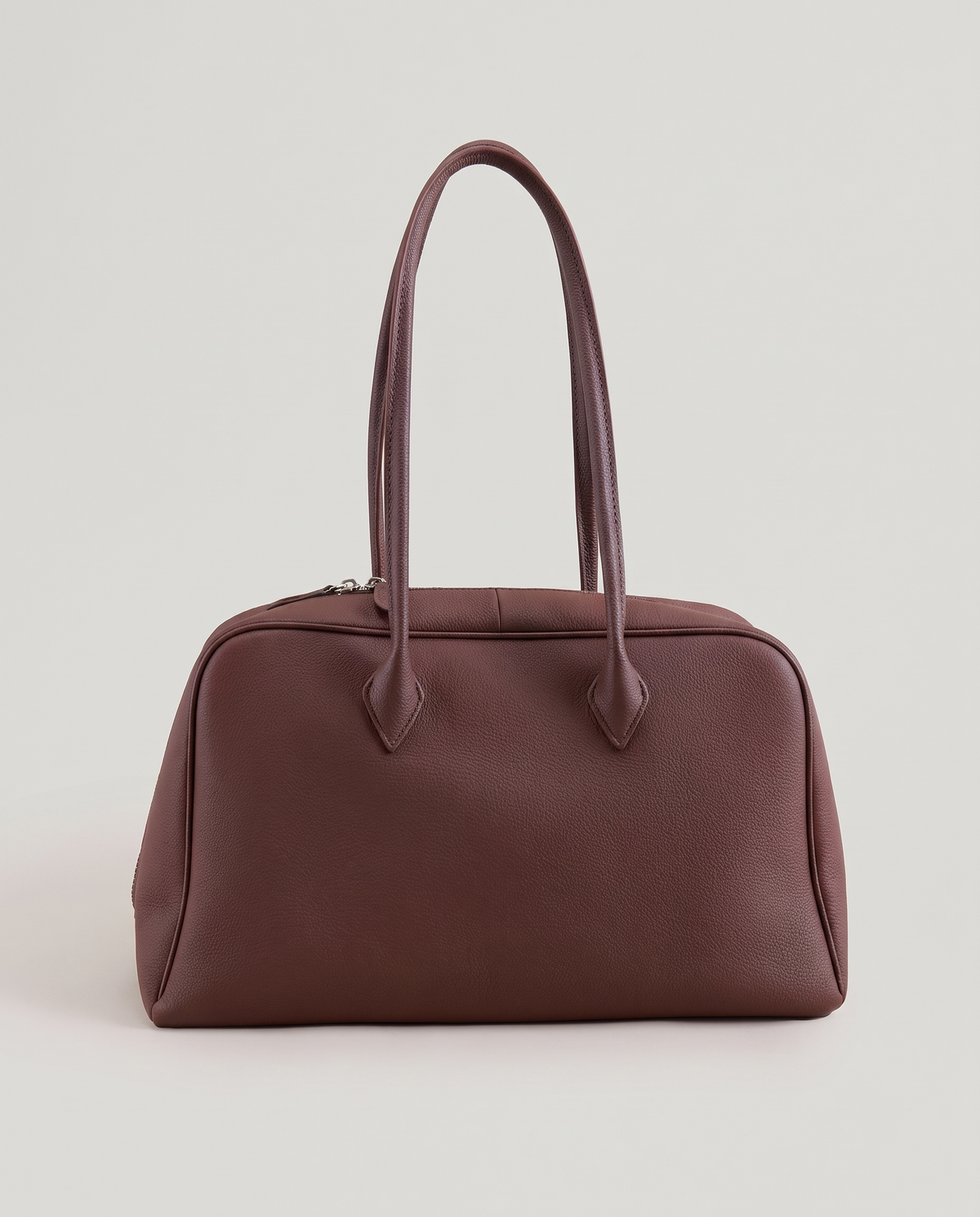 Ora Small leather shoulder bag in Chocolate – front view