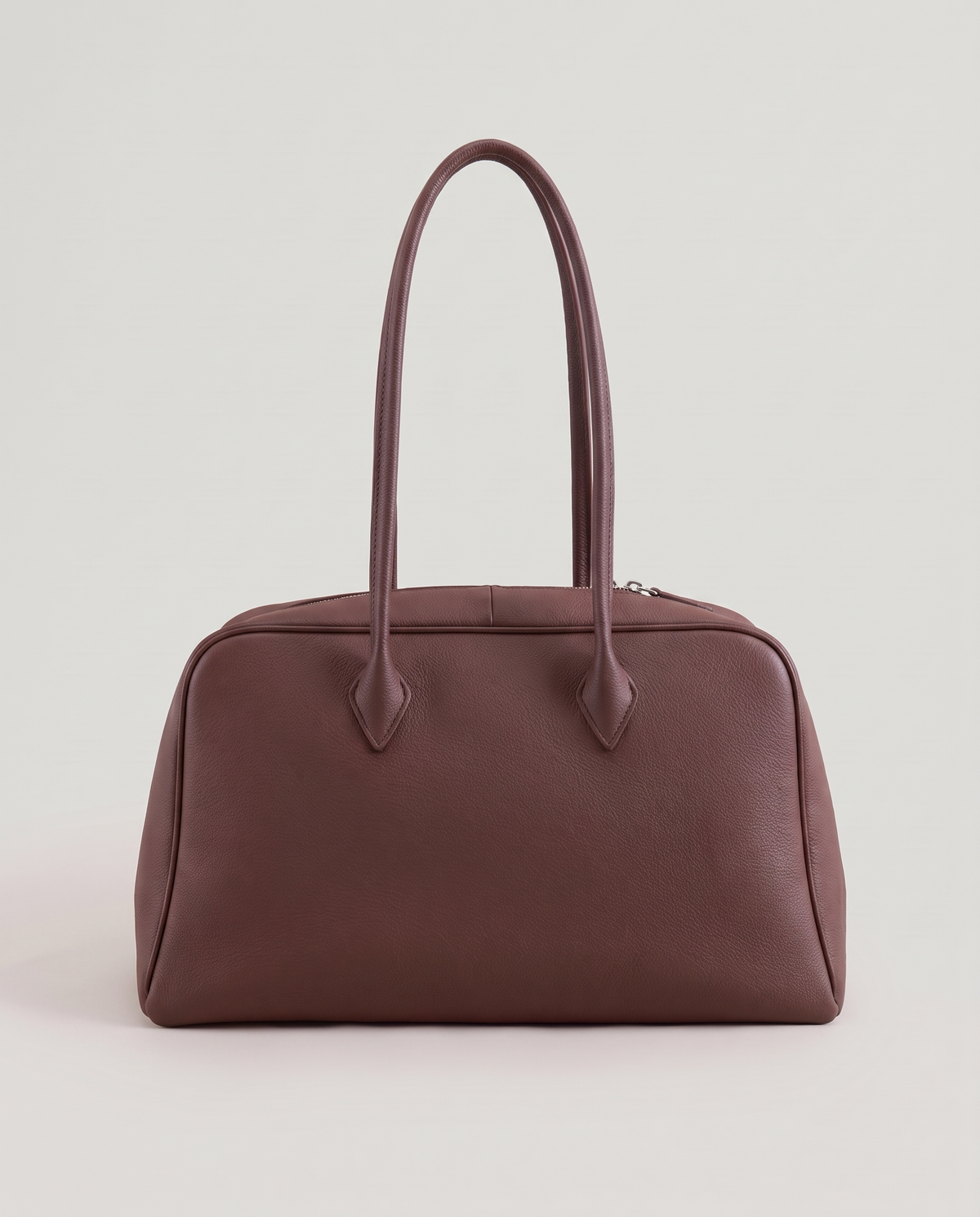 Ora Small leather shoulder bag in Chocolate – back view
