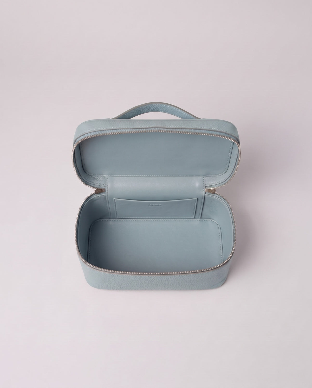 Inside the Valentina Orvieto Small top-handle bag in Blue leather