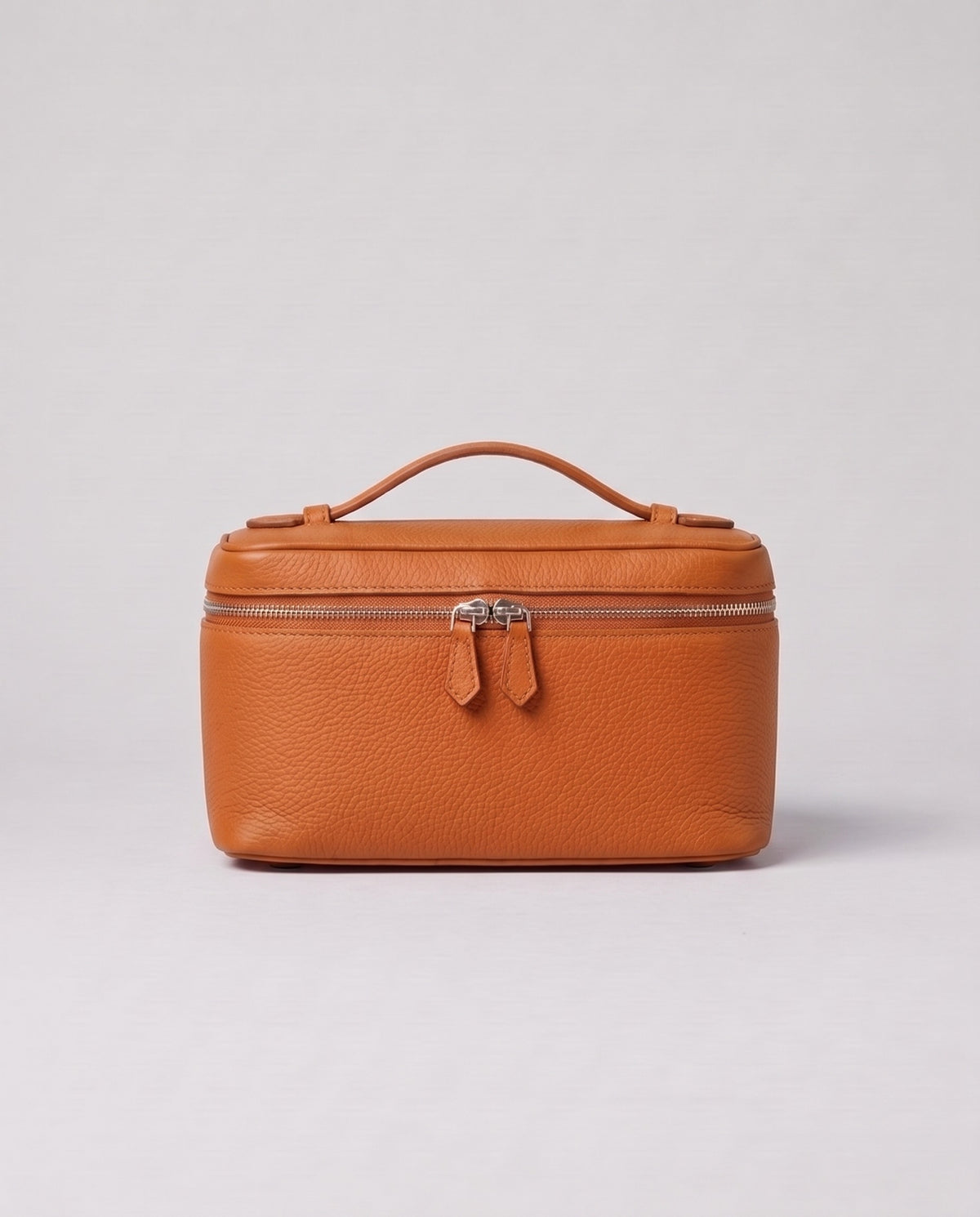 Valentina Orvieto Small top-handle bag in Cognac leather, front view