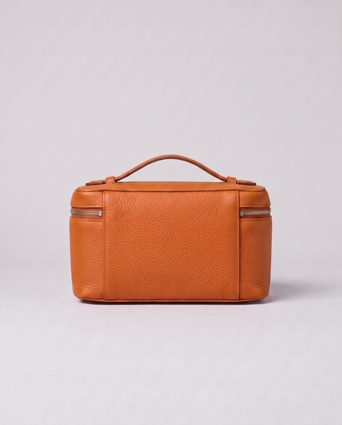 Valentina Orvieto Small top-handle bag in Cognac leather, back view