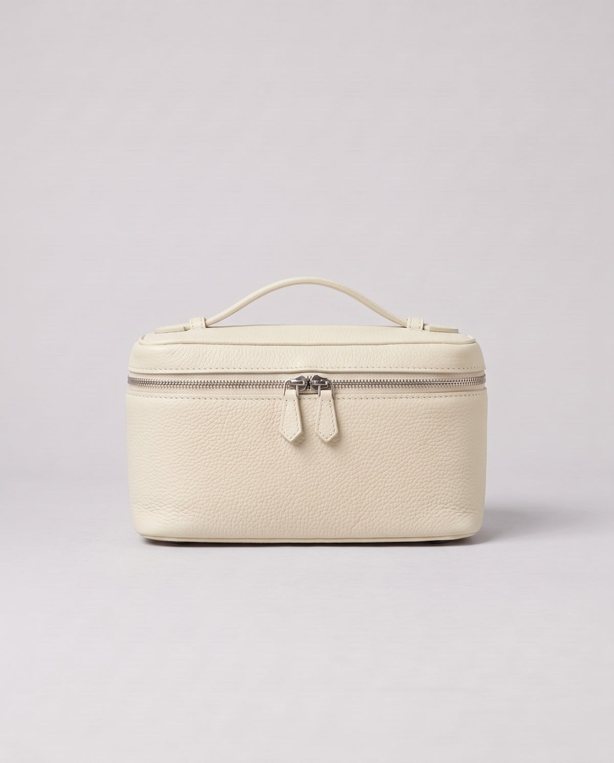 Valentina Orvieto Small top-handle bag in Ivory leather, front view