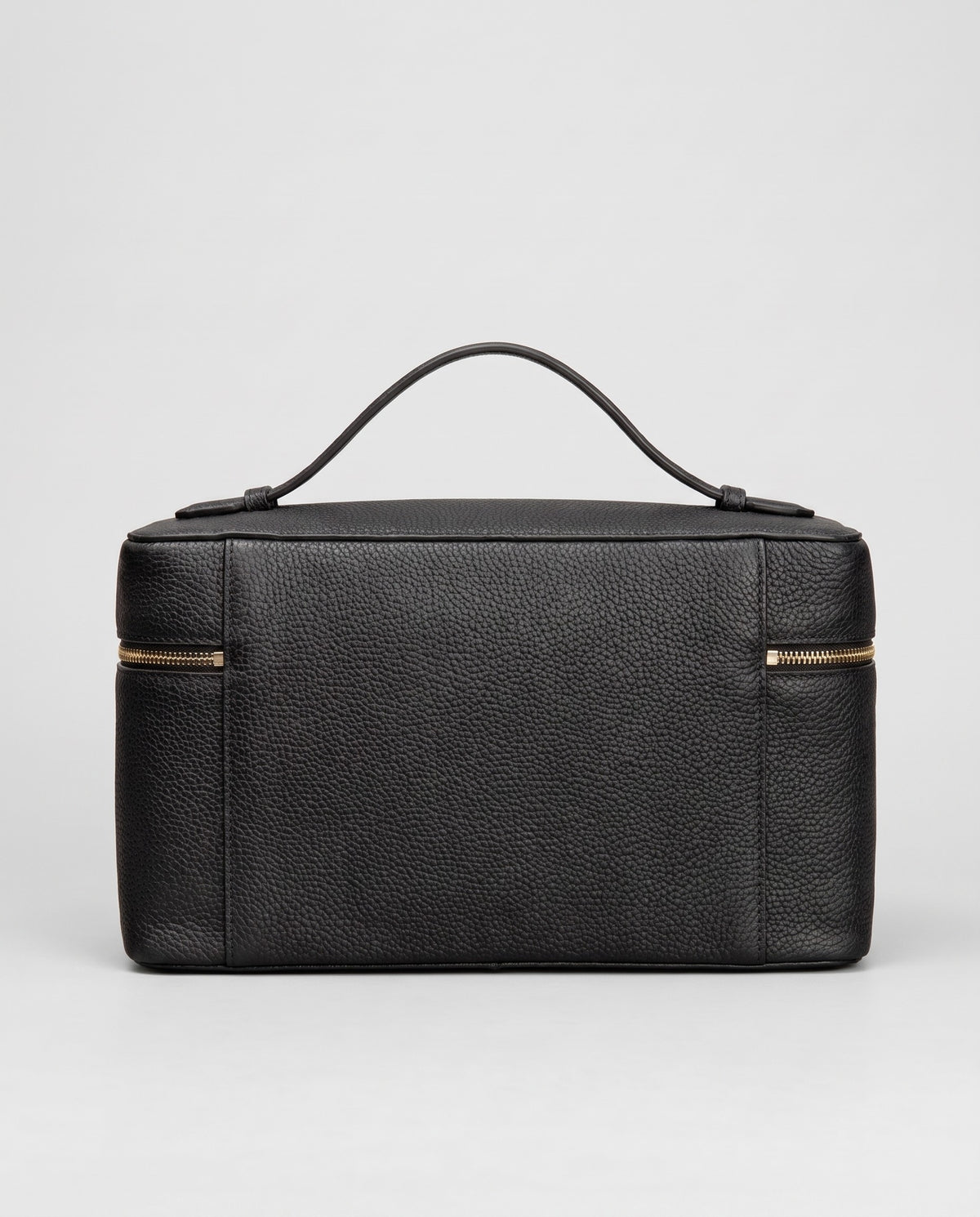 Orvieto pebbled leather vanity case in Black – back view