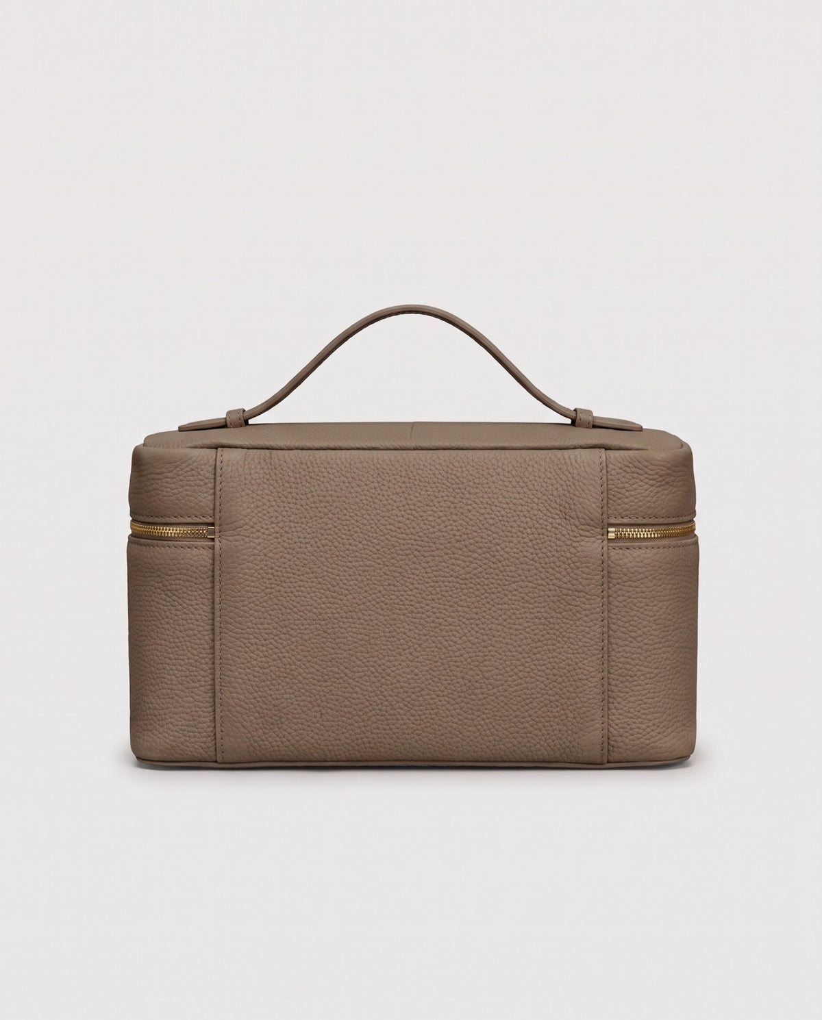 Orvieto pebbled leather vanity case in Taupe – back view