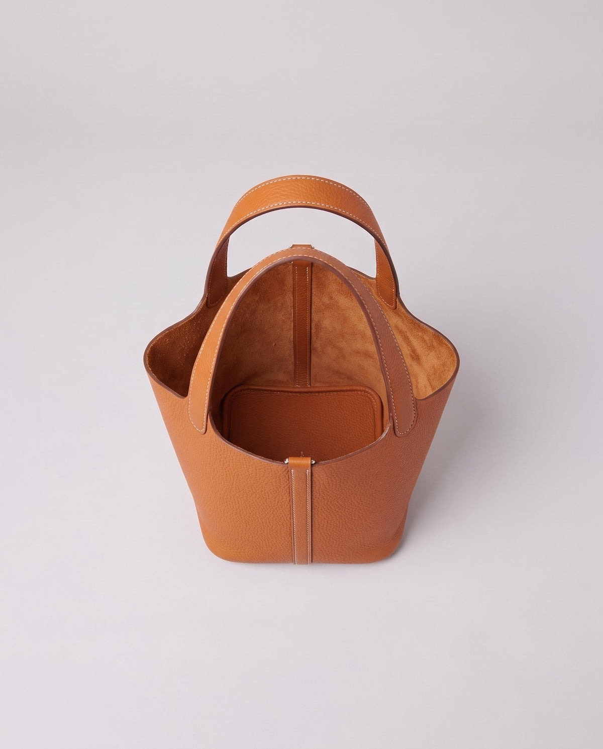 Inside the Valentina Ostuni Small bag in Caramel