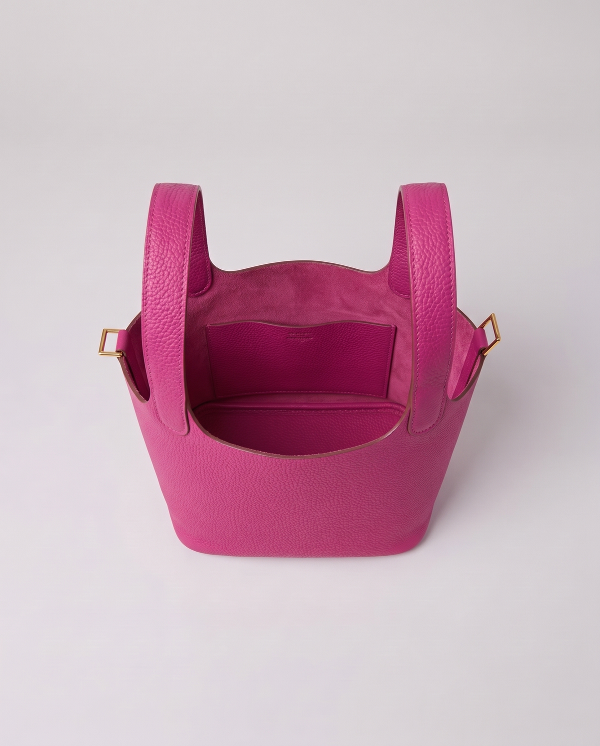 Inside the Valentina Ostuni Small bag in Fuchsia