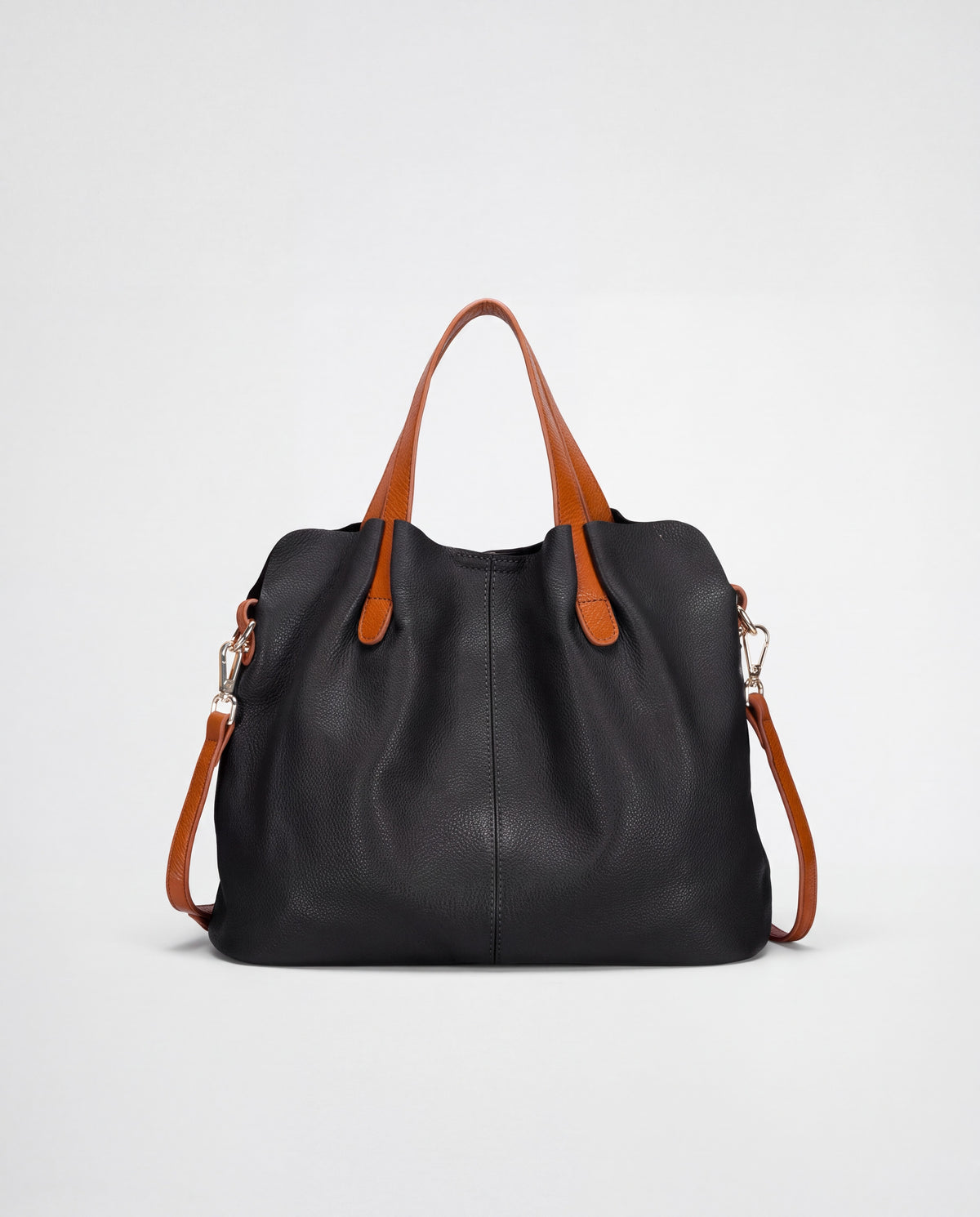 Soft Leather Tote Bag bag in Black – front view