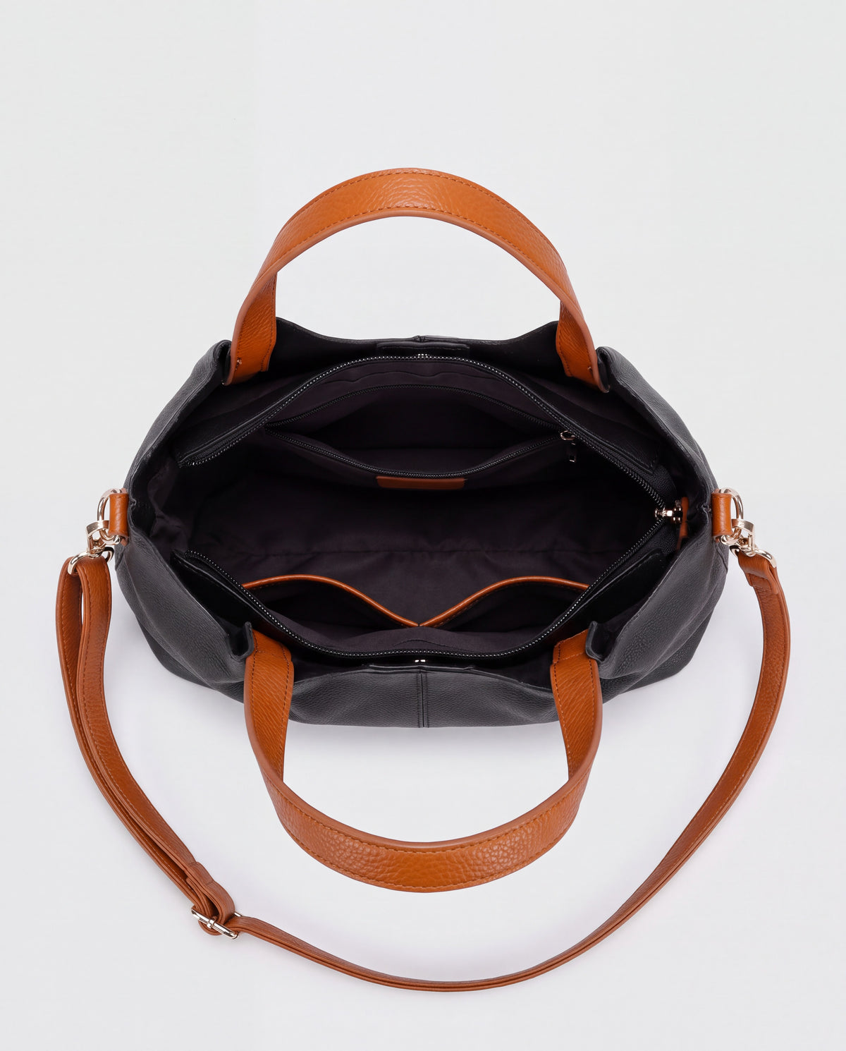 Soft Leather Tote Bag bag in Black – interior view