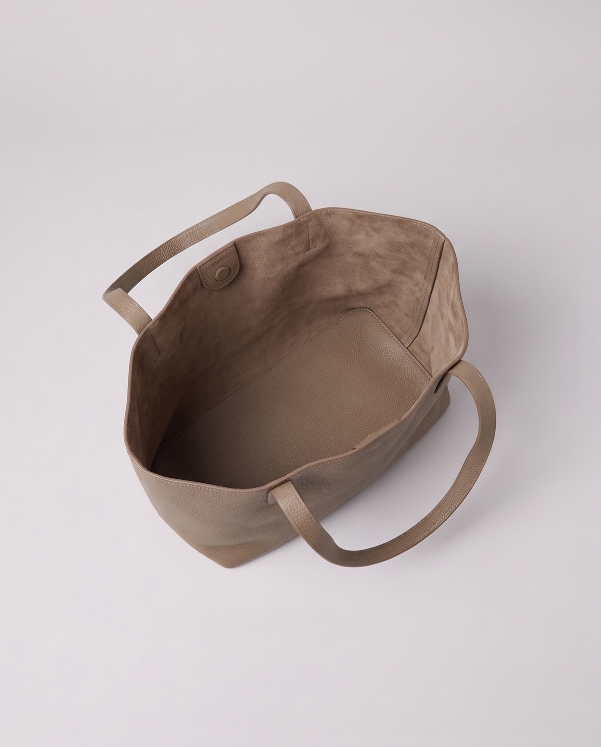 Inside the Valentina Tela Small bag in Taupe