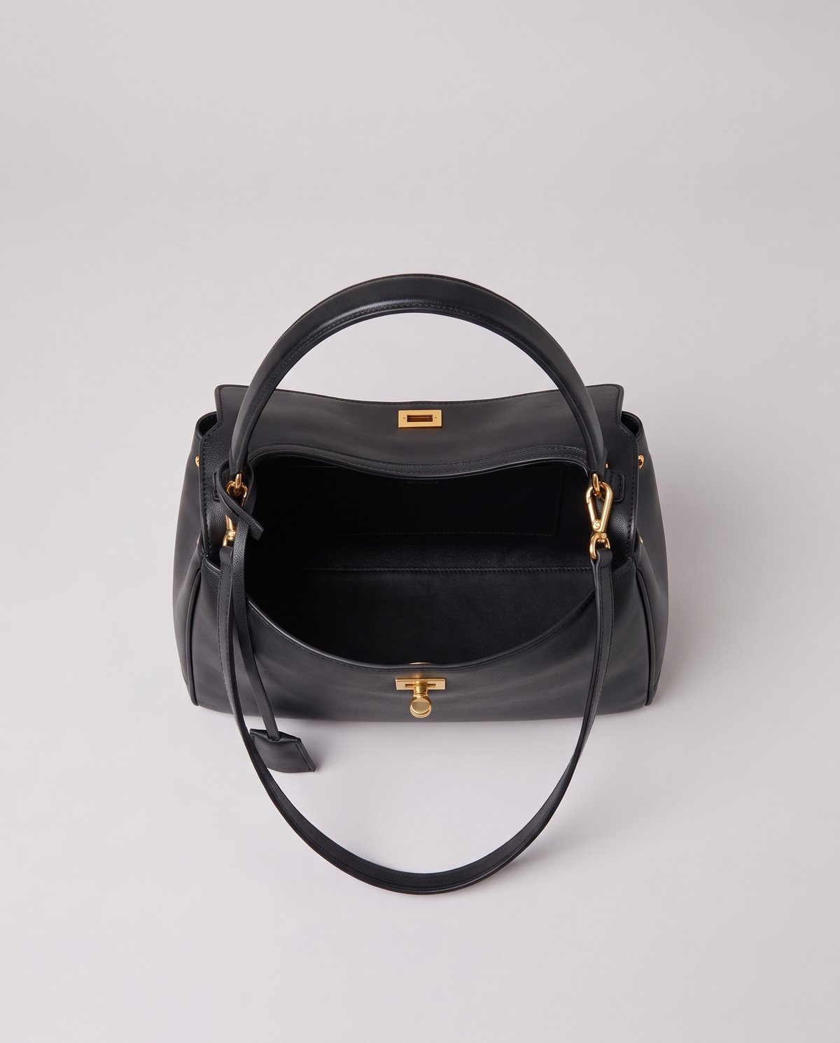 Inside the Valentina Tinto Large bag in Black