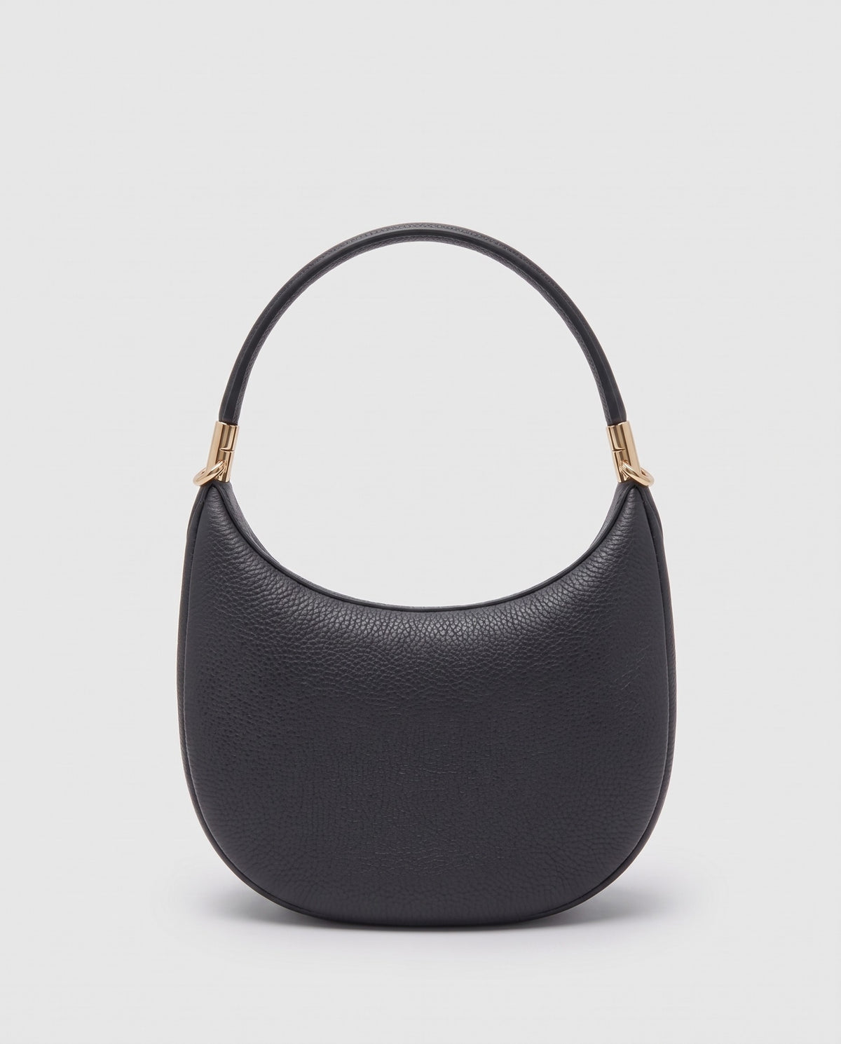 Todi pebbled leather crescent bag in Black – back view