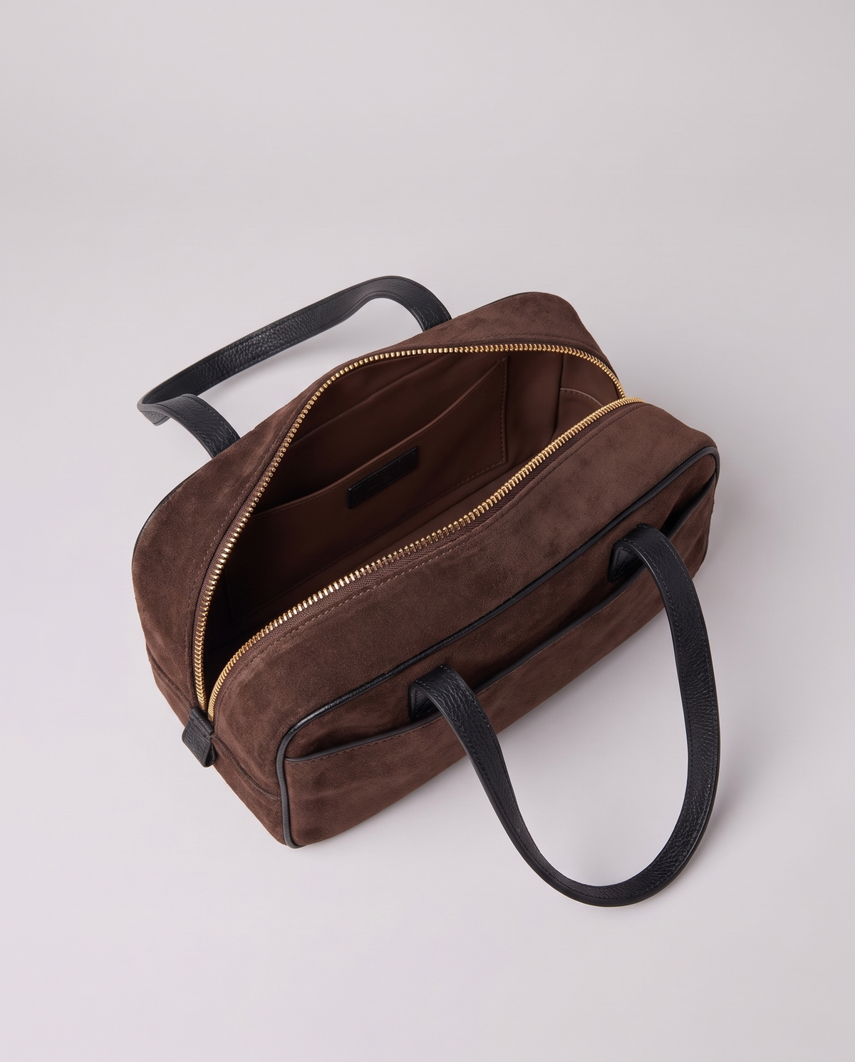 Inside the Valentina Umbra Small bag in Chocolate