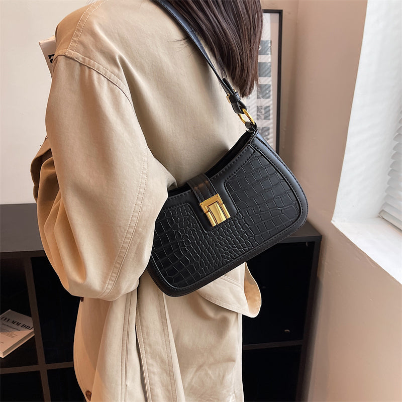 Leather black handbag
