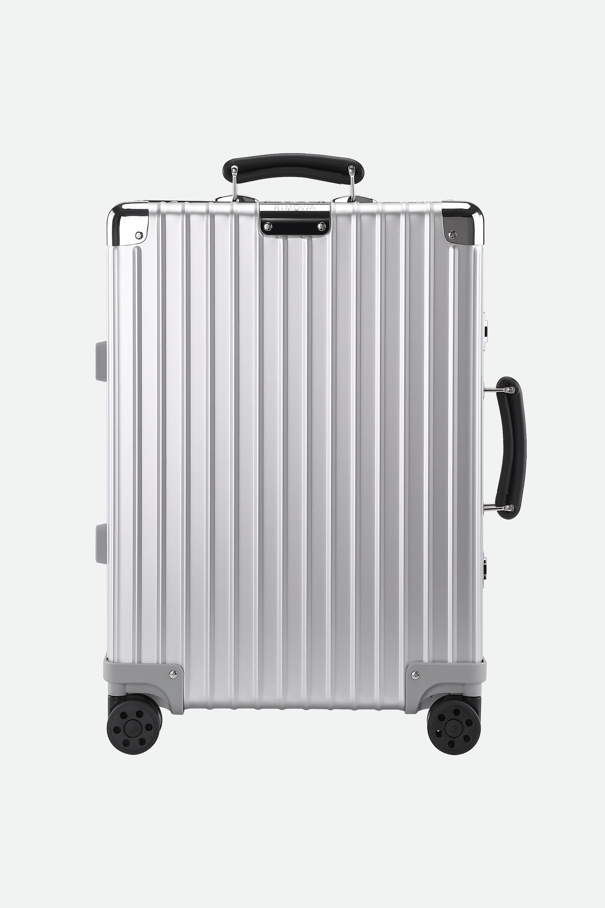 Aluminium Suitcase On Grey Background