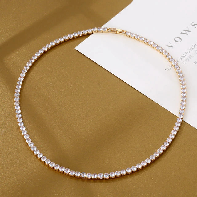 Silver tennis necklace