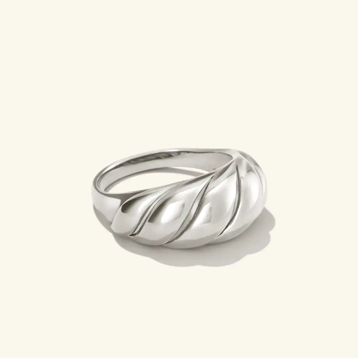 Thin silver croissant ring