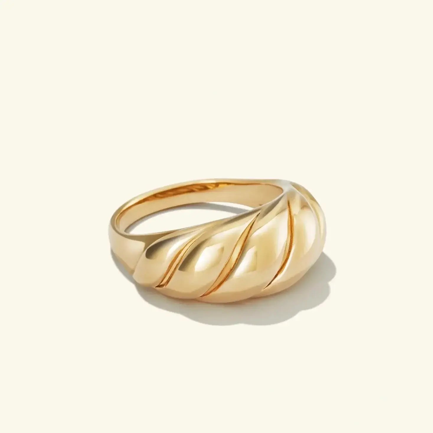 Thin gold croissant ring